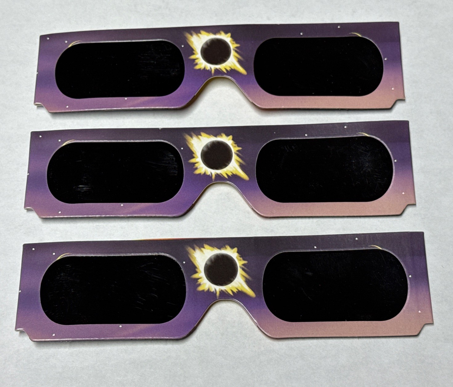 Solar Eclipse Glasses ISO Certified | April 8 2024 | 3 Pack | Used | Fast Ship