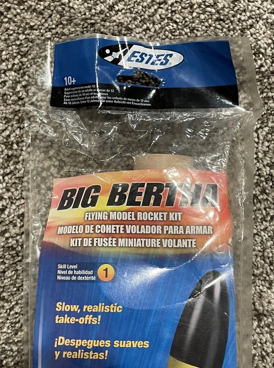 New! Estes 1948 Big Bertha 24″ Flying Model Rocket Kit