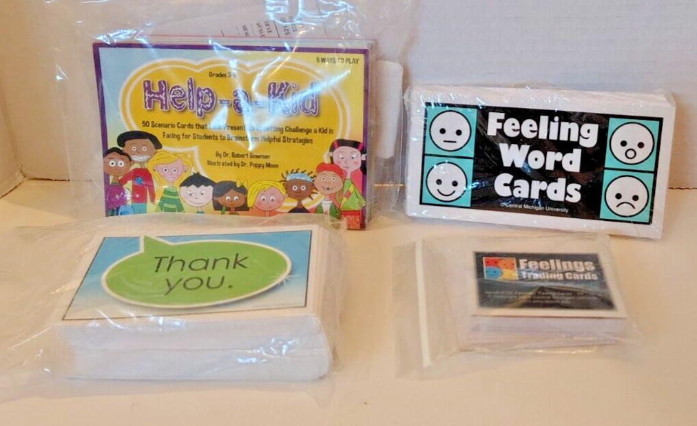 NWOT Set of 4 Decks of Social Emotional Skills Counseling Cards Feelings Help