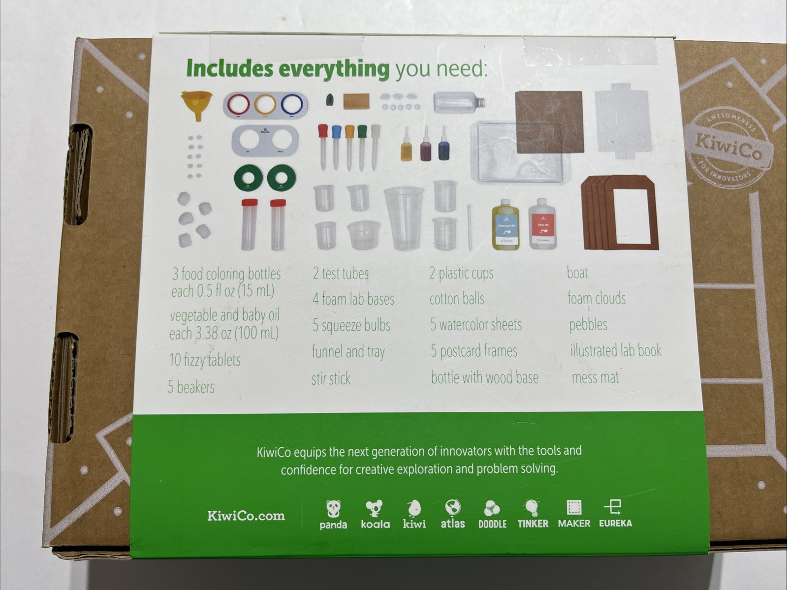 KiwiCo Oil + Water Chemistry Kit Tinker Crate NEW