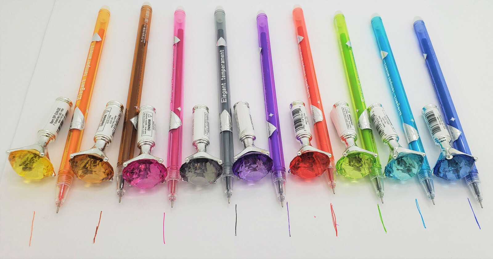 Diamond Shaped Ink Gel Pen (24 Pack) 7″. Multi Color Inks