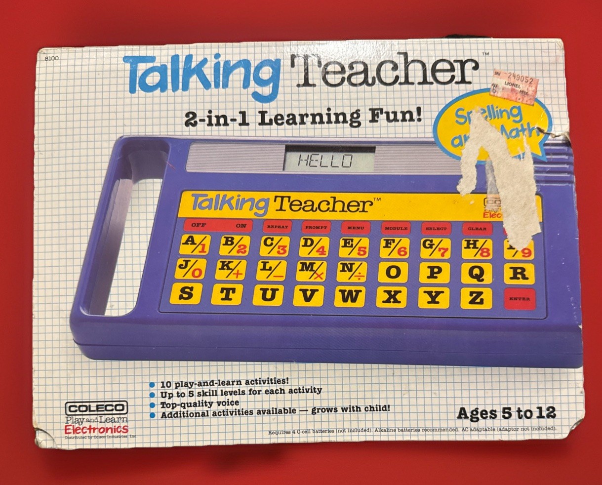 Vintage Coleco Talking Teacher Educational Toy Play & Learn Model 8100 W/ Box