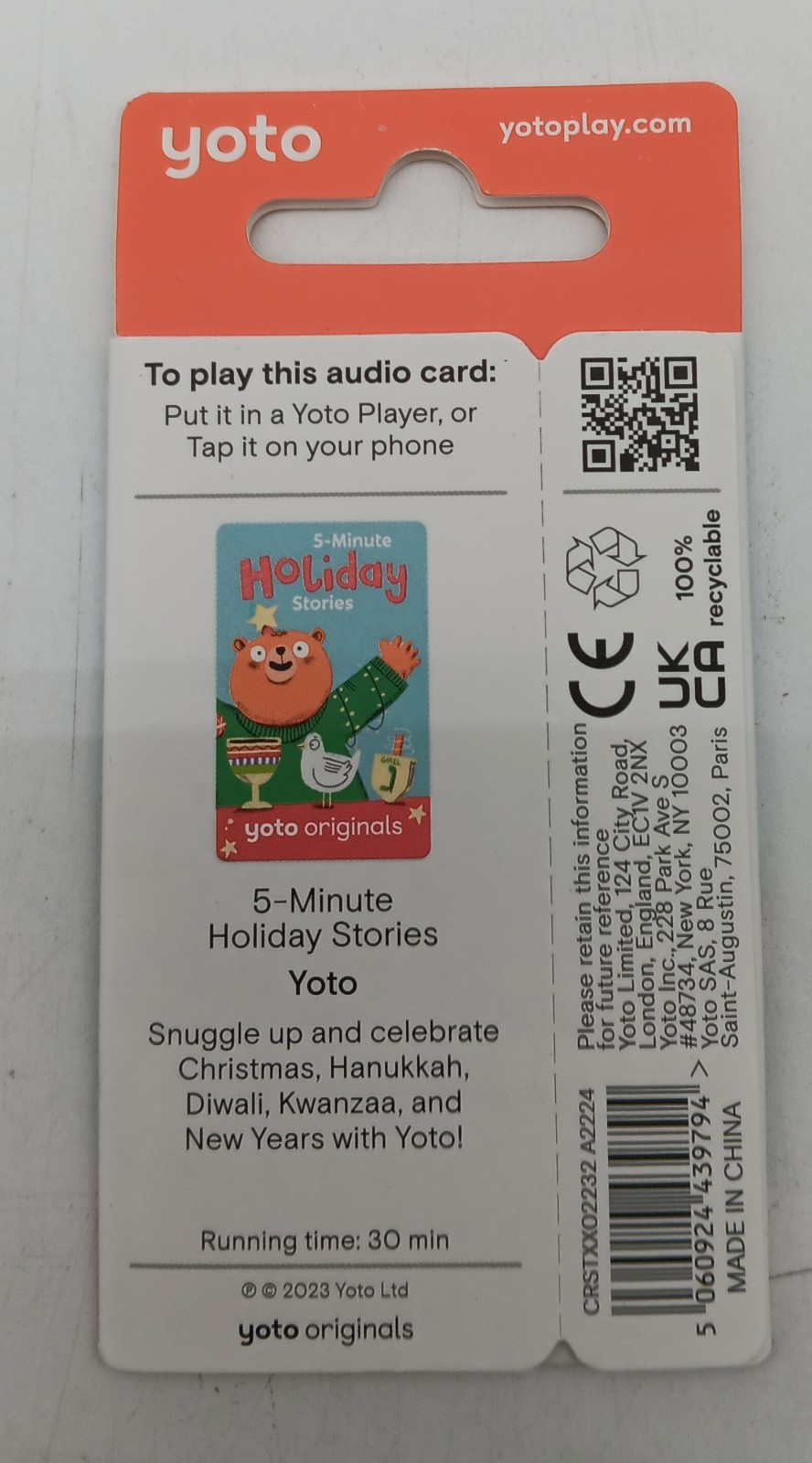 Yoto Originals 5-Minute Holiday Stories – Audio Card