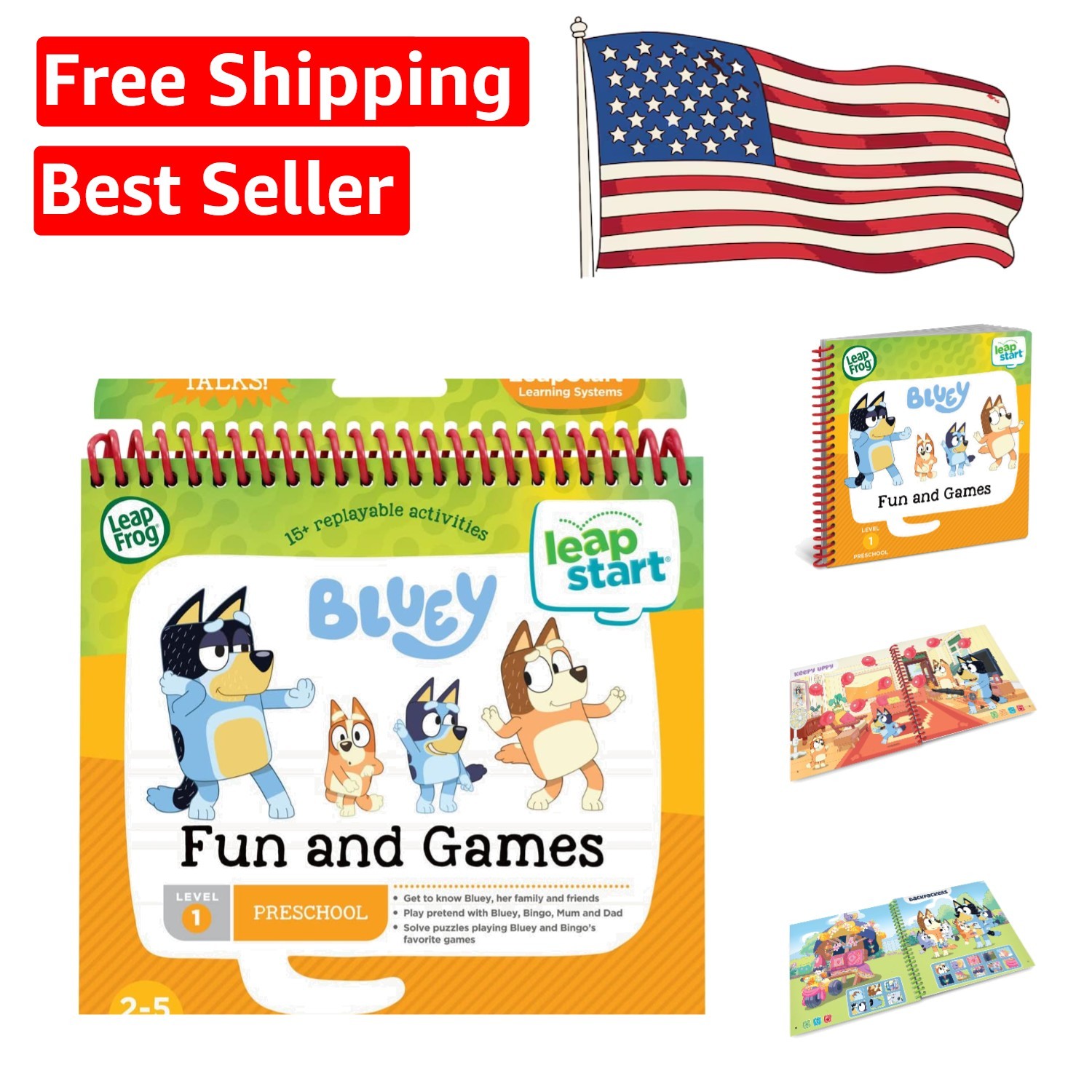 Bluey Fun and Games Activity Book – Enhance Listening & Problem Solving for Kids