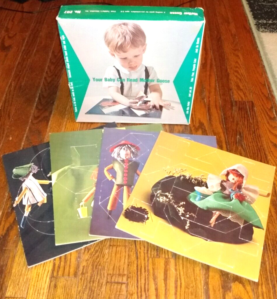 Vtg 1967 Toddler’s Education Inc Your Baby Can Read Mother Goose Game Puzzles