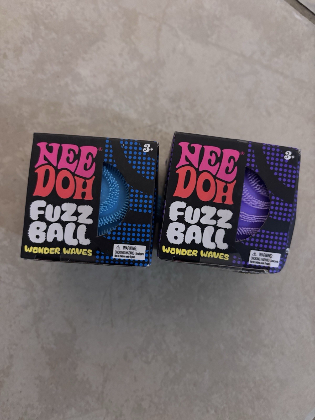 NeeDoh Fuzz Ball Wonder Waves Squishy Stress Ball Nee Doh Fuzzball Purple & Blue