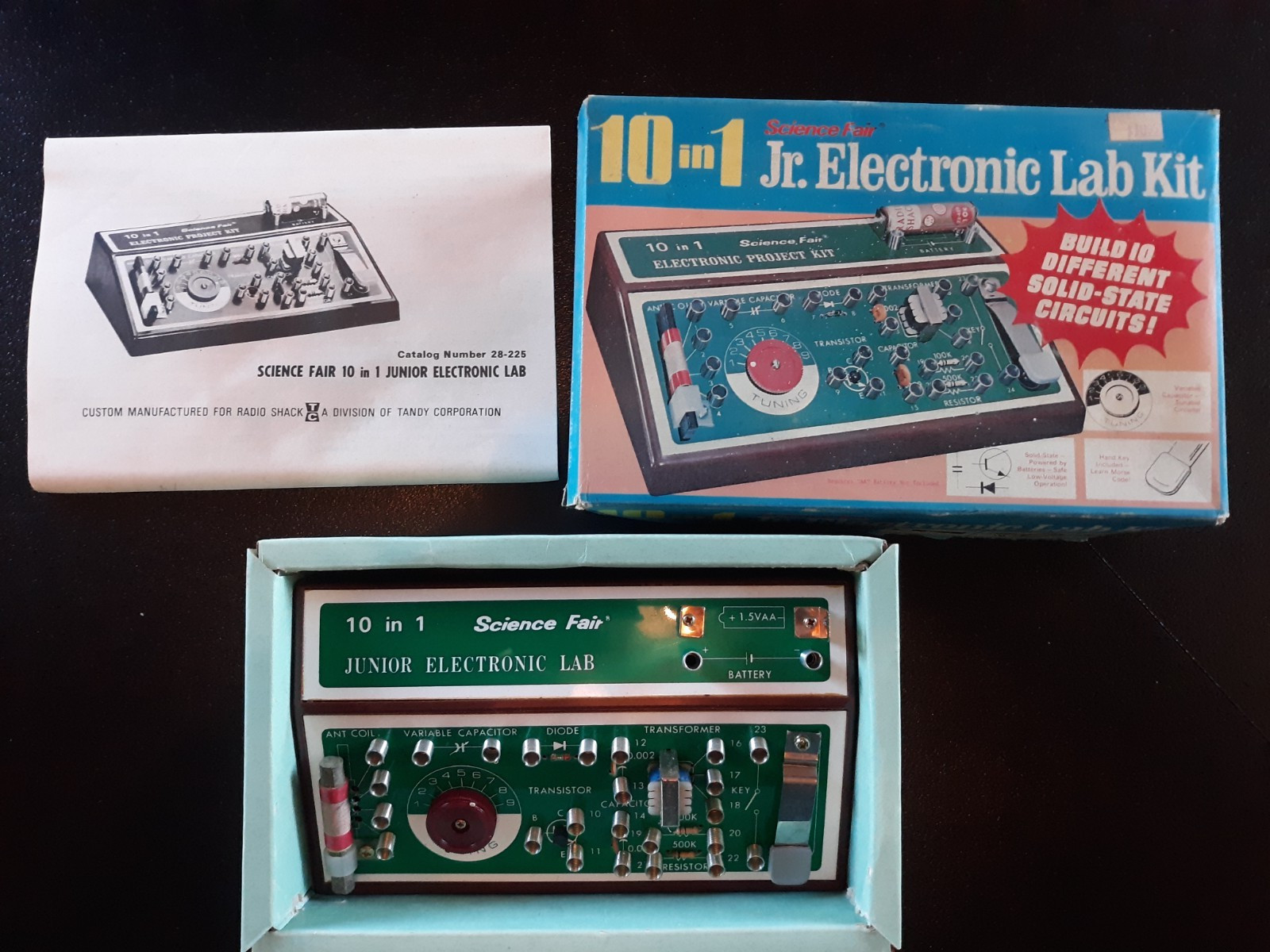 10 In 1 Science Fair Jr Electronic Lab Kit Science Fair, Boxed, With Manual 1972