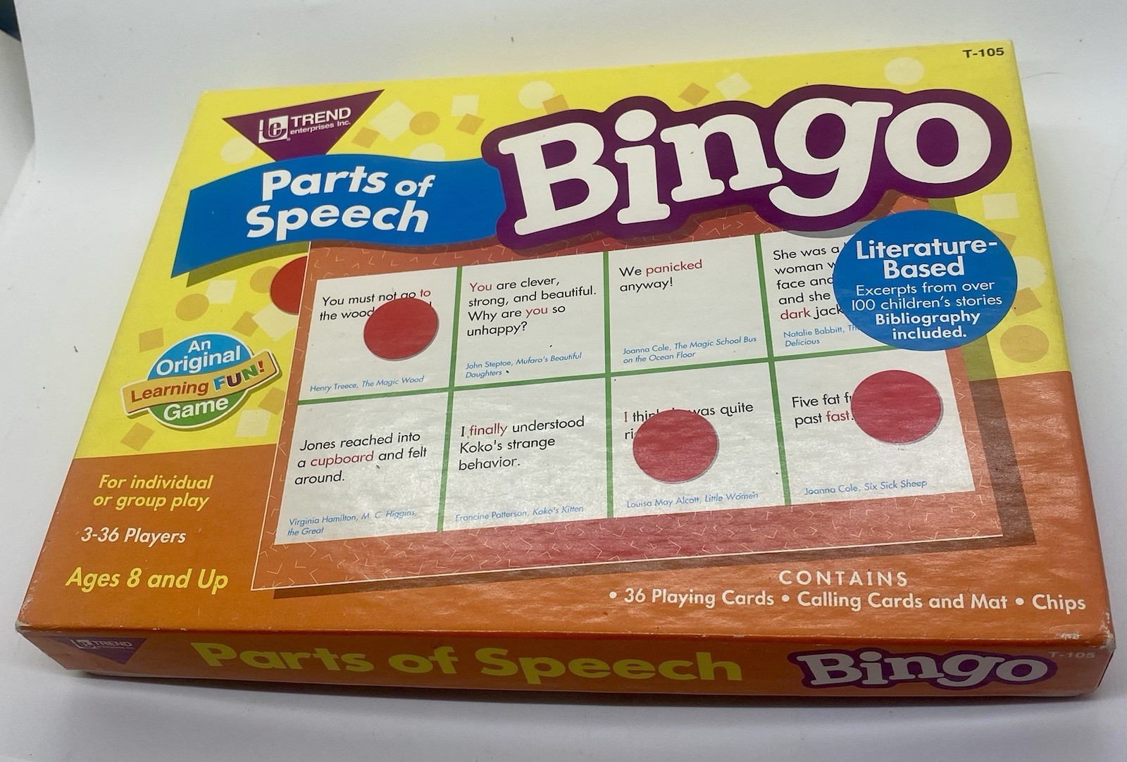 TREND Parts of Speech Bingo Homeschool Teacher Resource English Literature Game