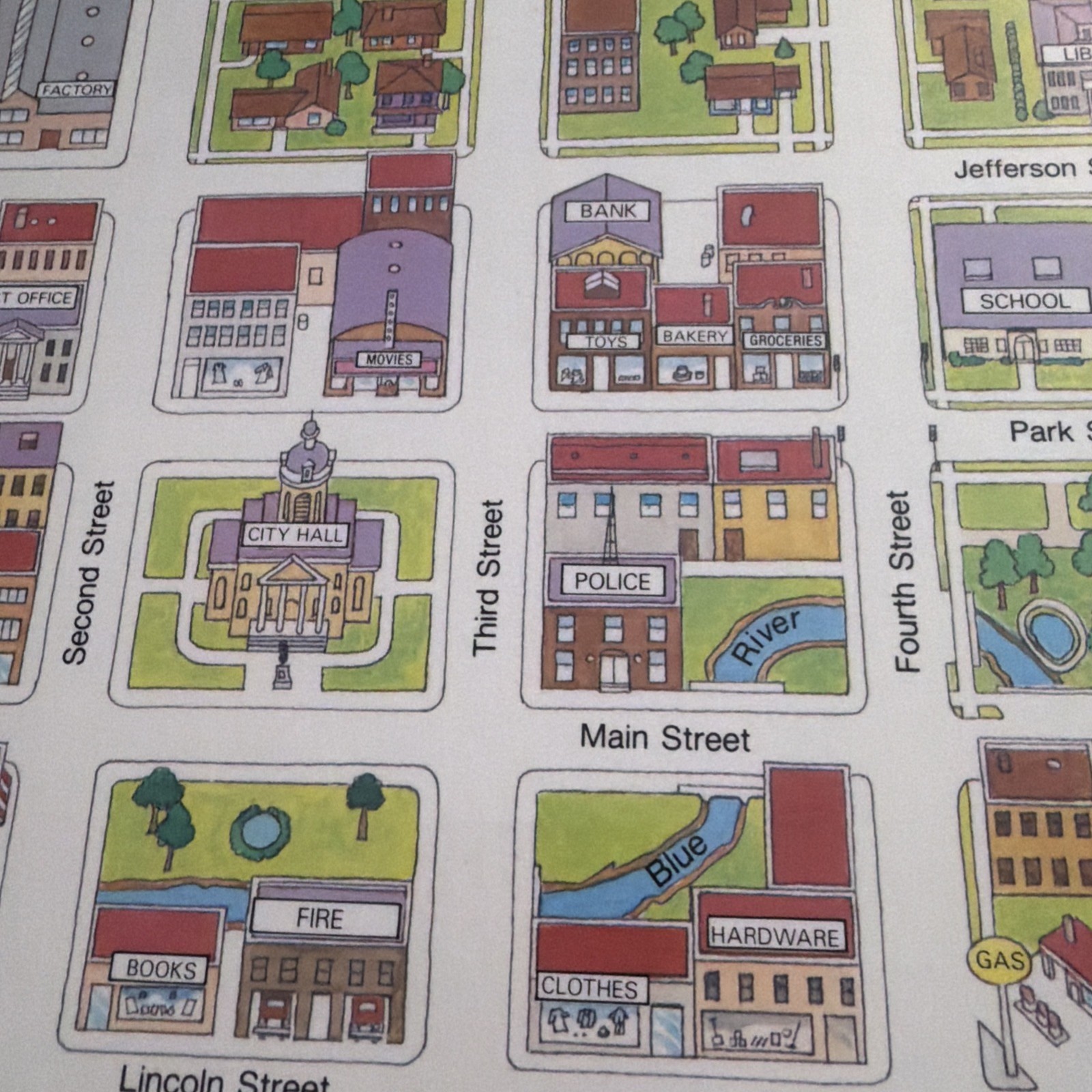 SET 4 matching Pristine 17X11 Laminated double sided Community B1 &B2Map Nystrom