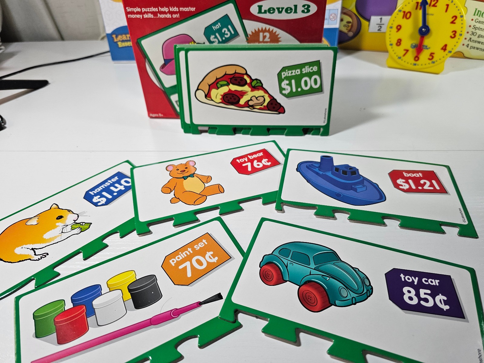 LOT Fraction Pizza Game, 120 Number Board, Abacus, Money Puzzle Homeschool
