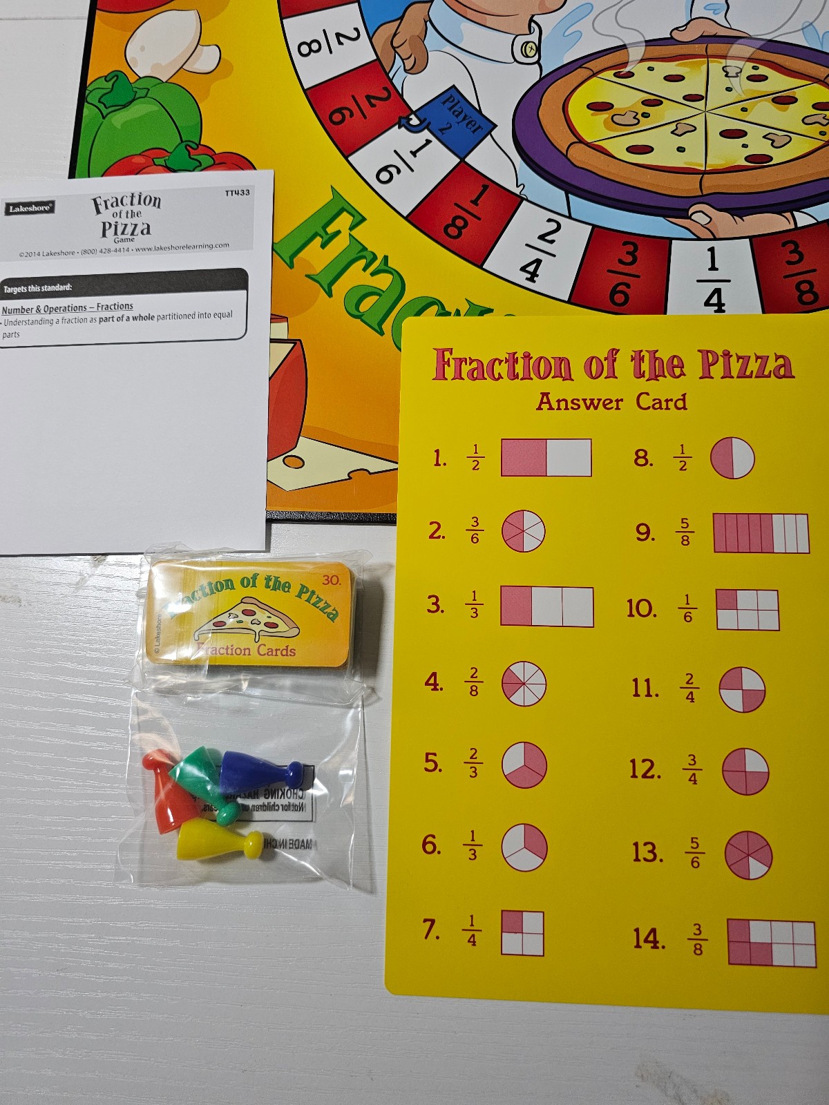 LOT Fraction Pizza Game, 120 Number Board, Abacus, Money Puzzle Homeschool