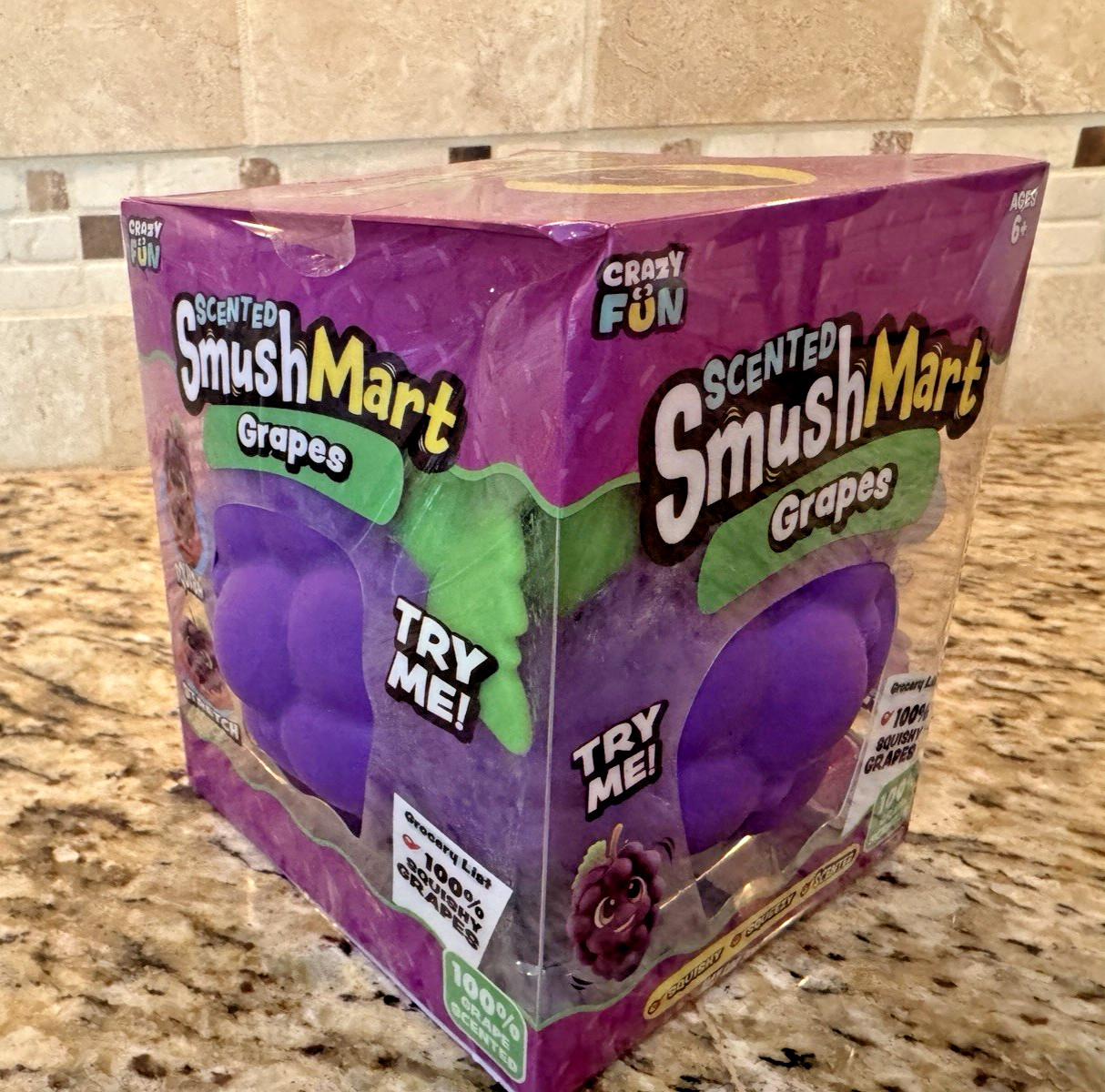 Smush Mart Scented Grapes JUMBO VIRAL SQUISHY 6” RMS USA Crazy Fun✅Ships Asap✅