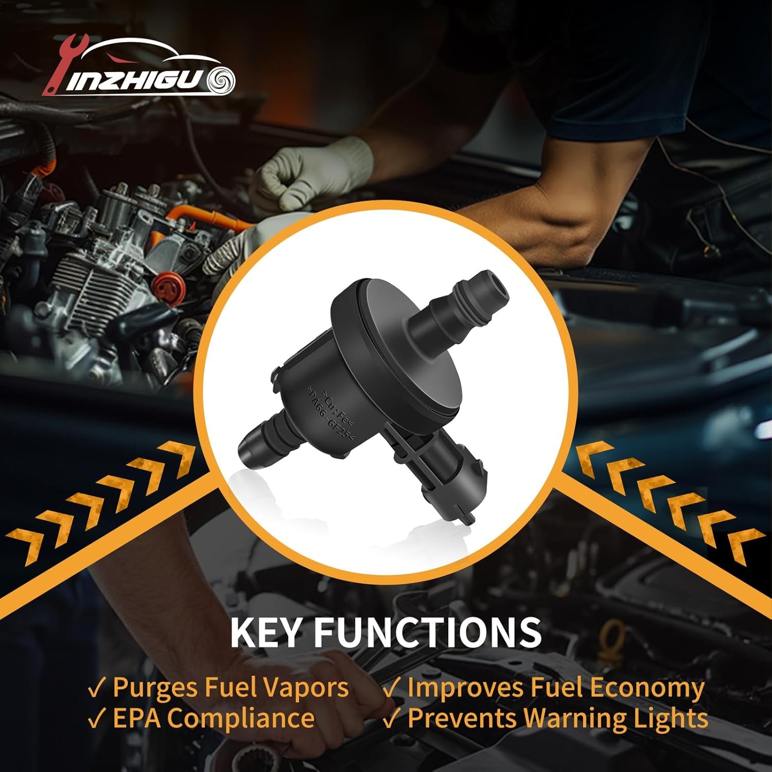 0280142500 Vapor Canister Purge Valve for Ford Fiesta 2014-2019 1.6L, Focus 2013