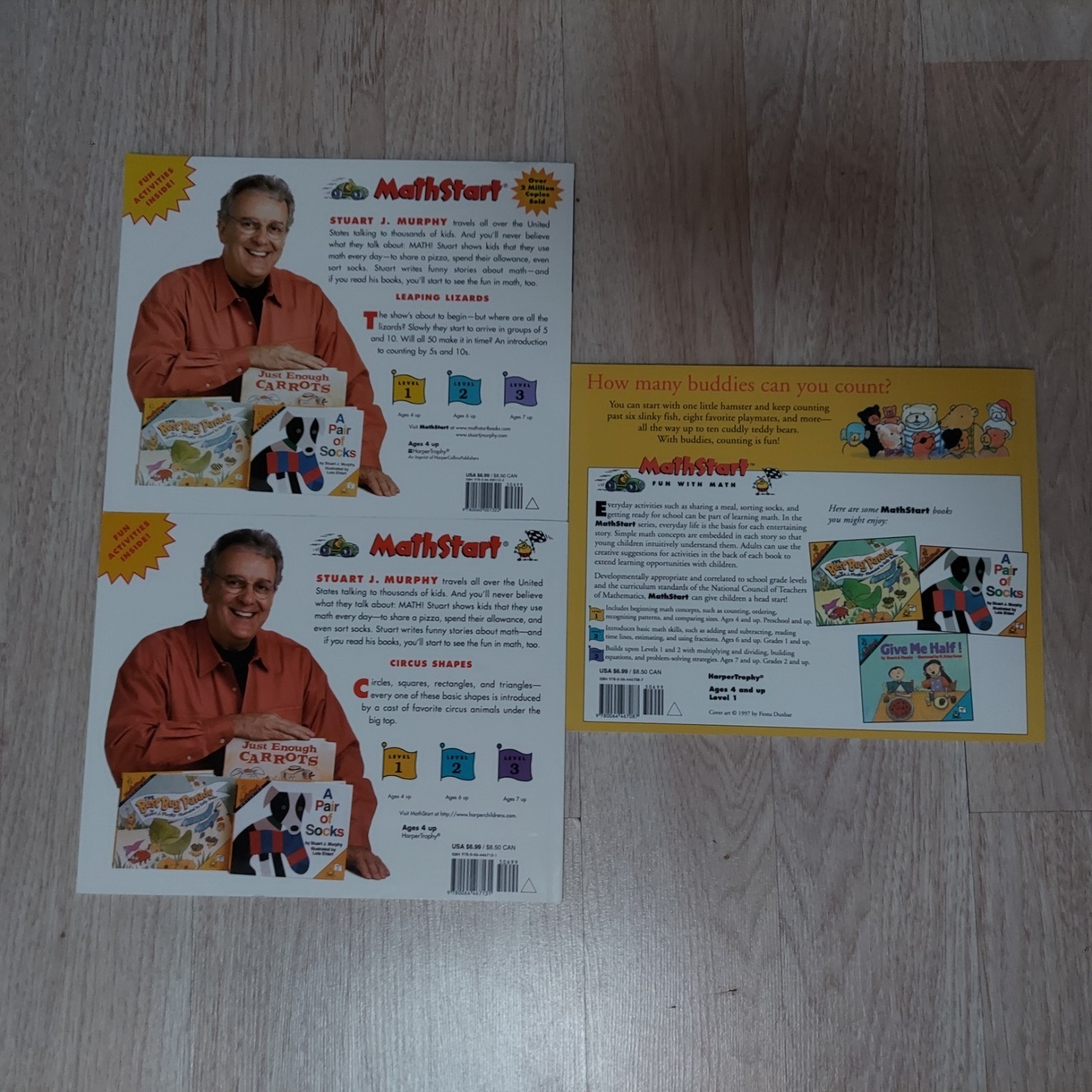 MathStart Kids Book Lot 3 Level 1 Multicolor Preppy Educational Learning Set