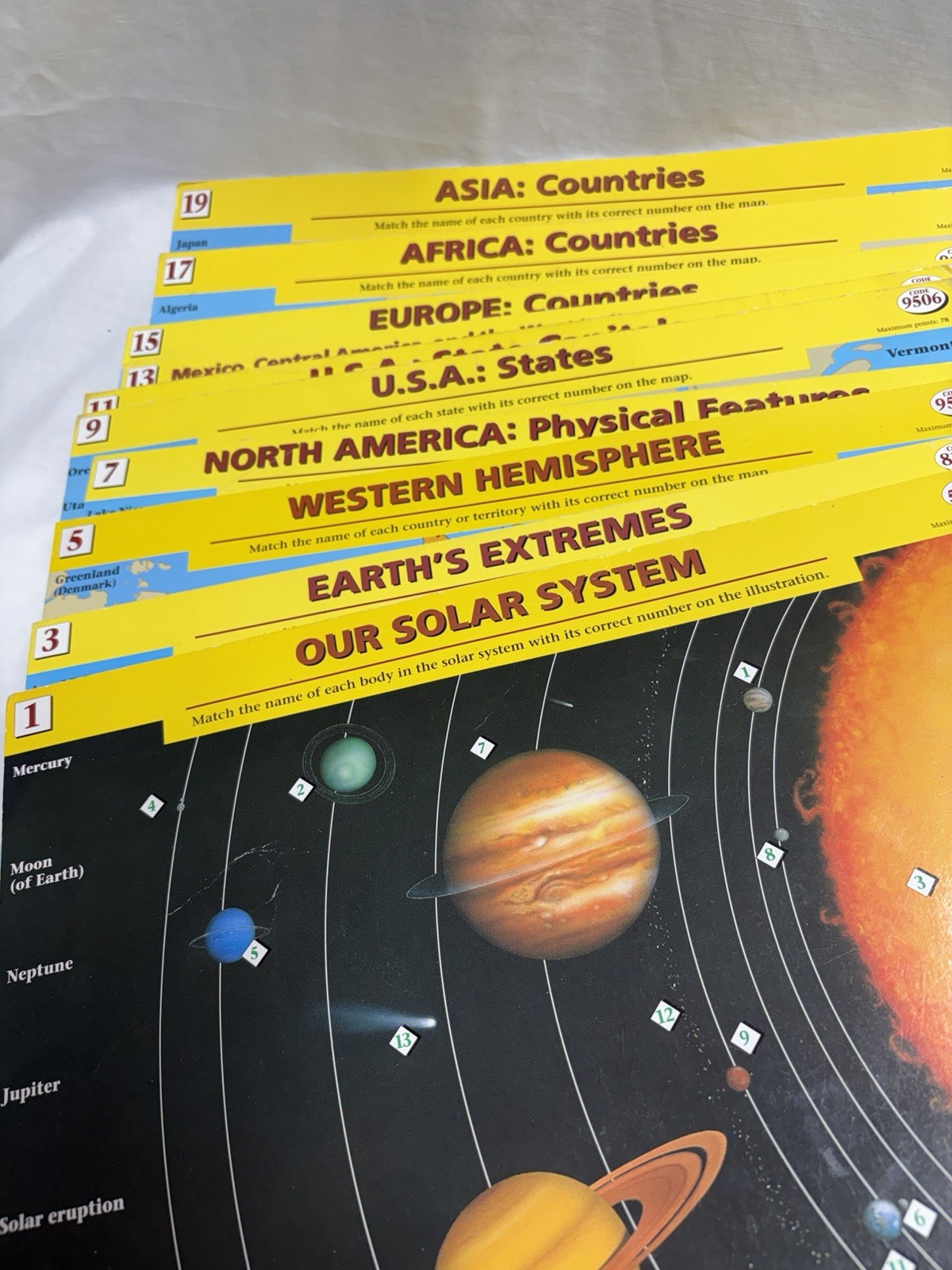 Geosafari Electronic Learning Game Basic Geography Card Set 1-20 Complete