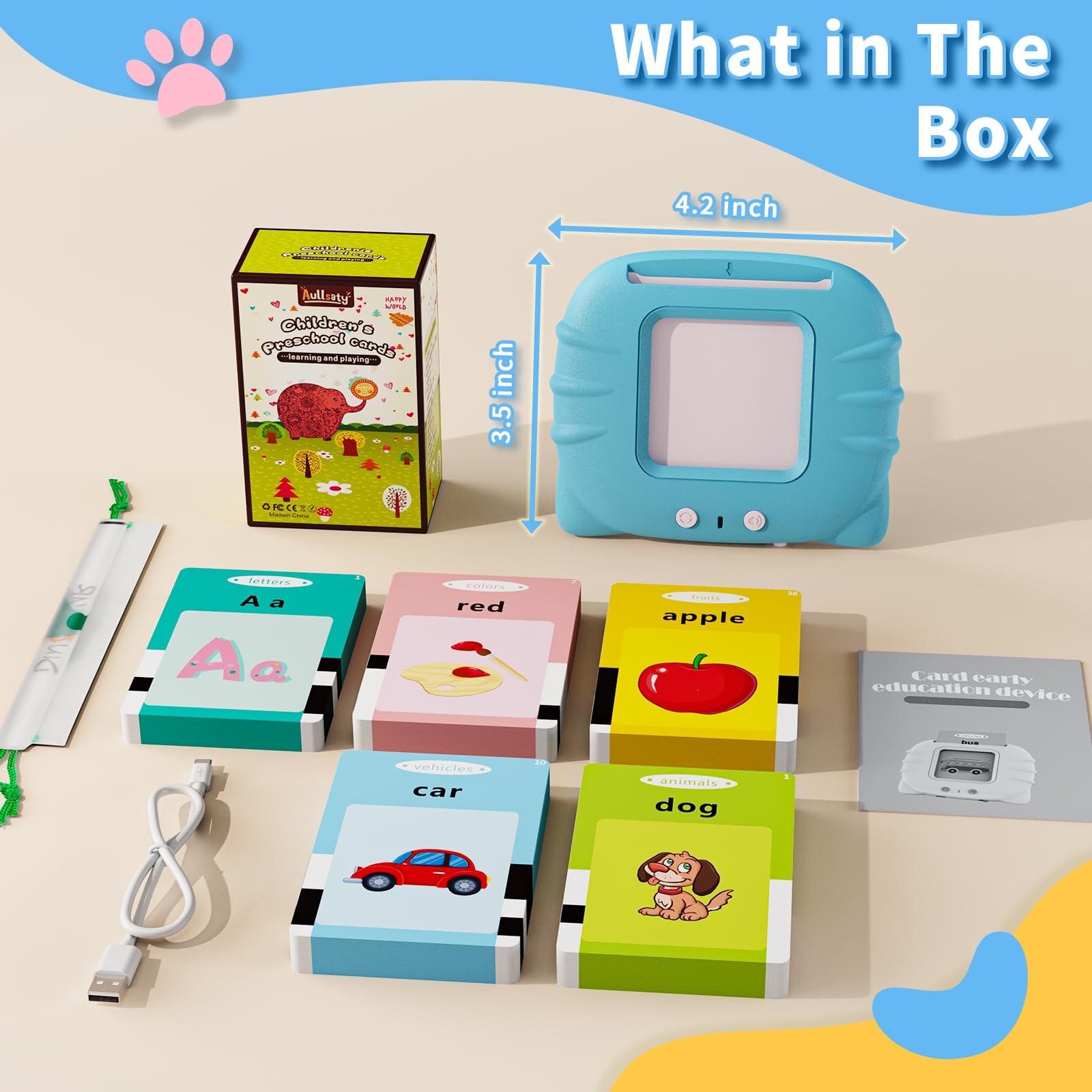 Toddler Toys Talking Flash Cards for 1 2 3 4 5 6 Year Old Boys and Girls, Aut…