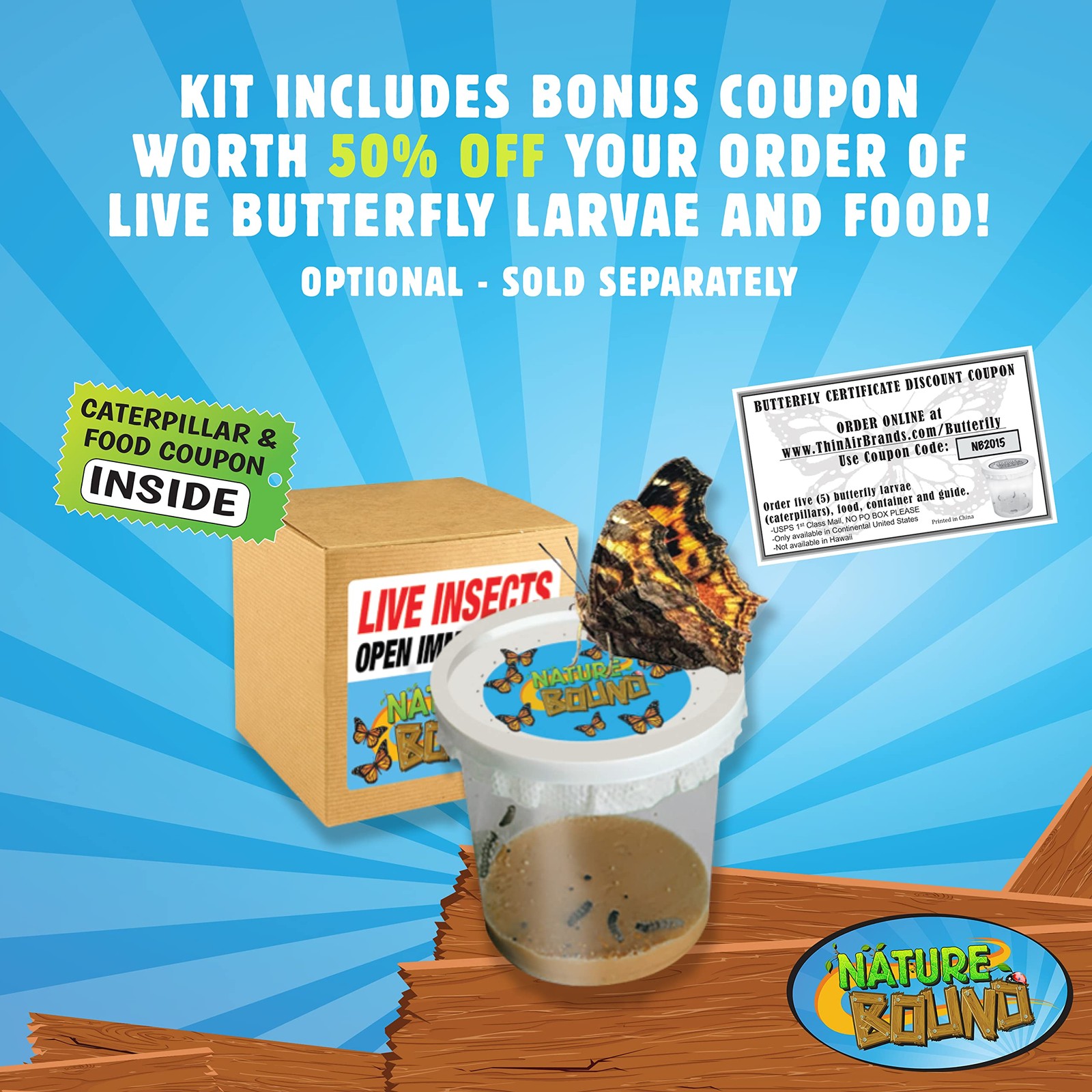 Butterfly Growing Kit – Live Caterpillar to Butterfly Project for Kids Includes