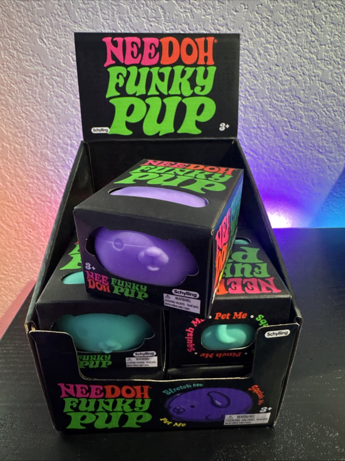 PURPLE Needoh Funky Pup Nee Doh Squishy NEE-DOH AUTHENTIC