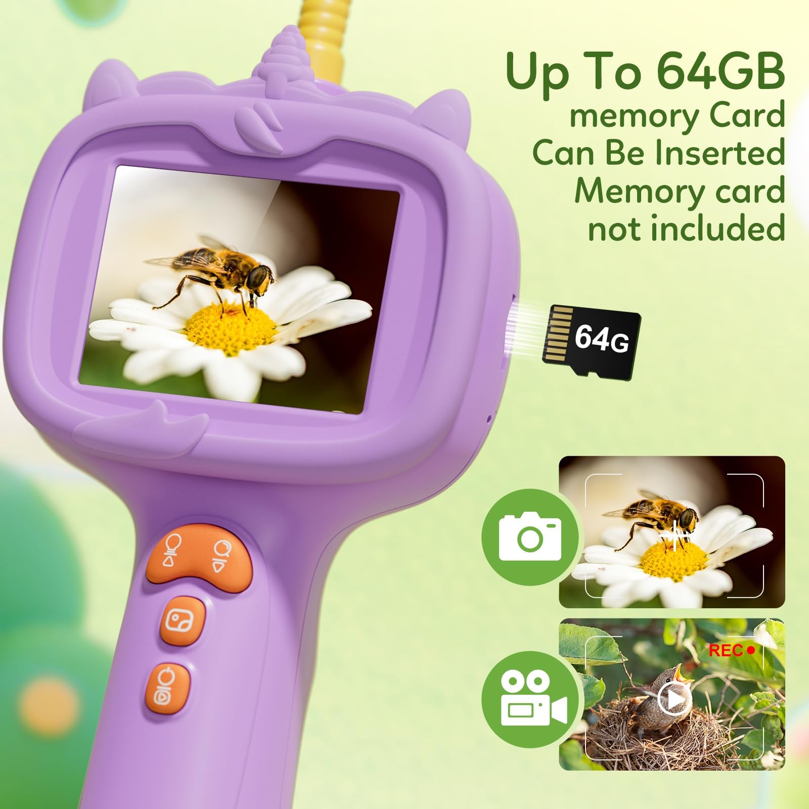 Kids Borescope Toys Camera with Light for 4-10 Years Old Boys Girls Birthday Gif