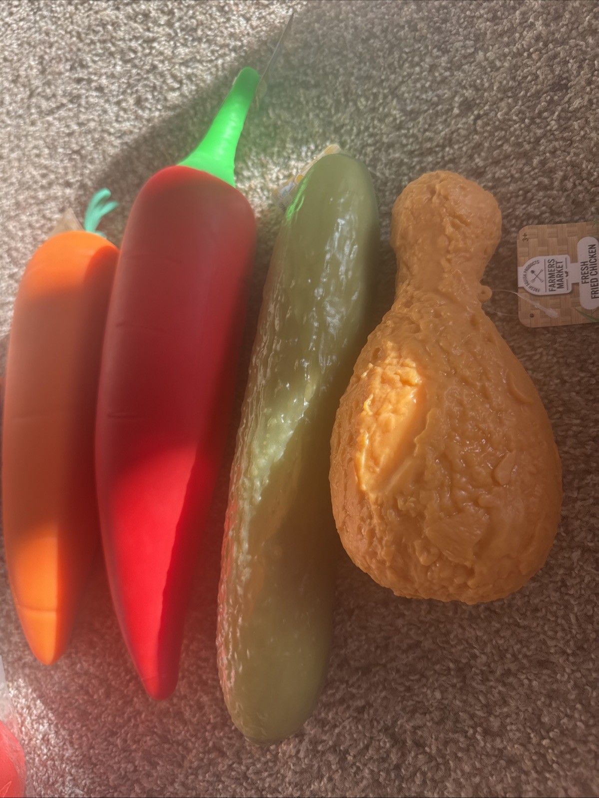 Farmers MktSqueezy Popsicle Pickle Carrot Pepper Fried Chicken Brain Squishy Lot