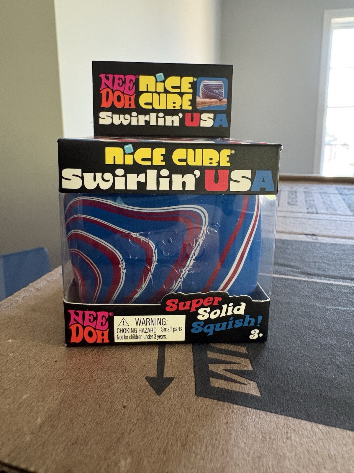 Nee Doh Nice Cube 4th Of July Swirlin USA Red White Blue Schylling Stress Toy