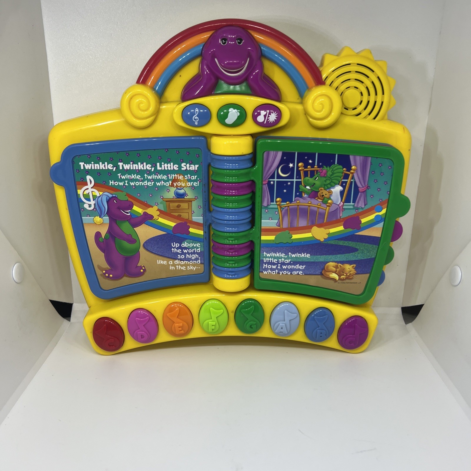 Vintage 2001 Mattel Barney Musical Nursery Rhymes Piano Book Working Toy