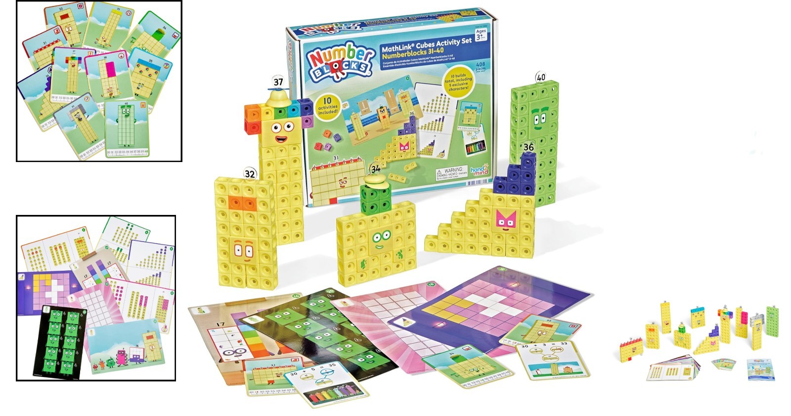 31-40 Mathlink Cubes Activity Set – Learn Numbers & Early Math Skills, Preschool