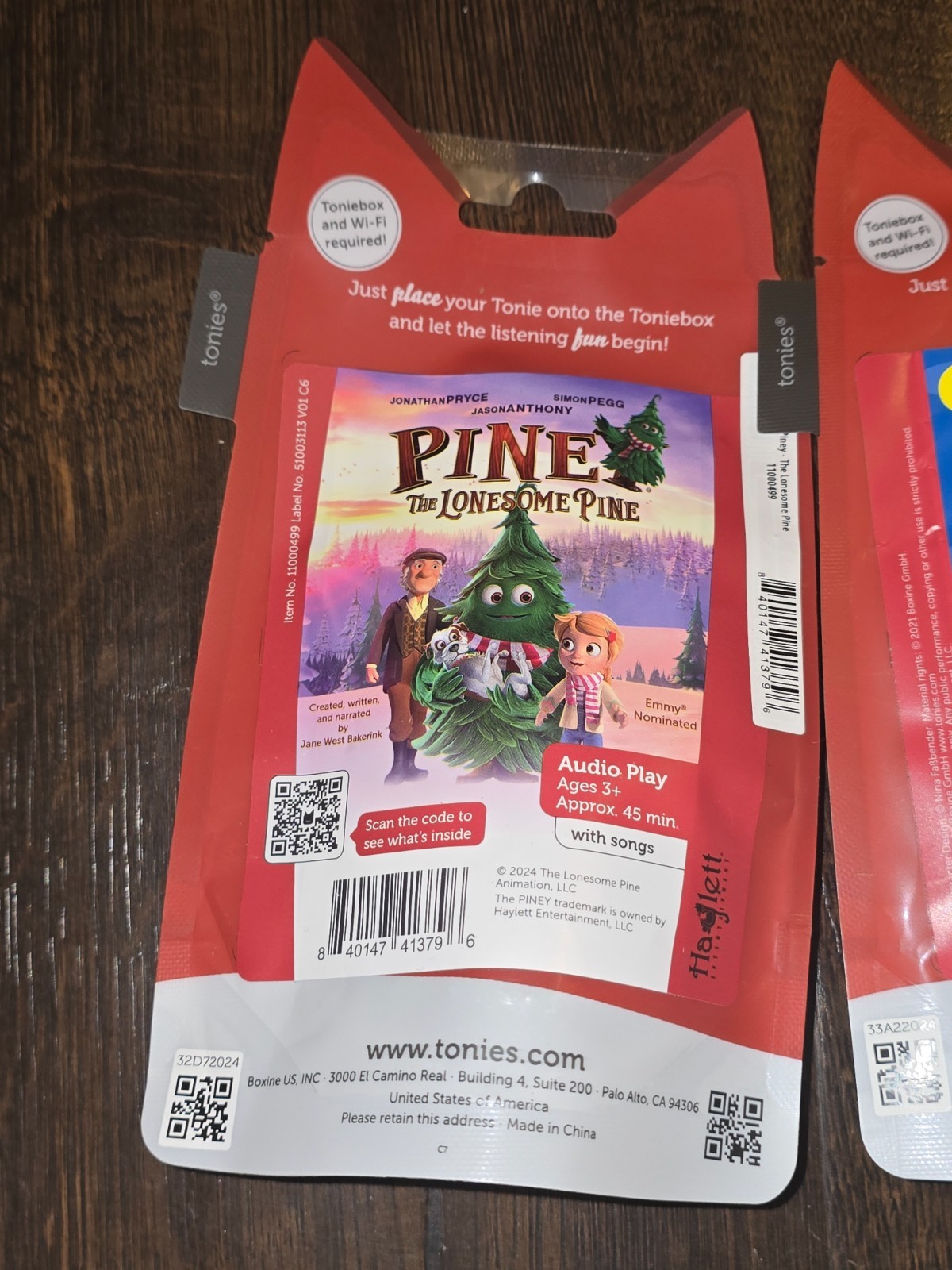 2 Tonies Piney The Lonesome Pine Christmas Tales Tonie Figurines New *