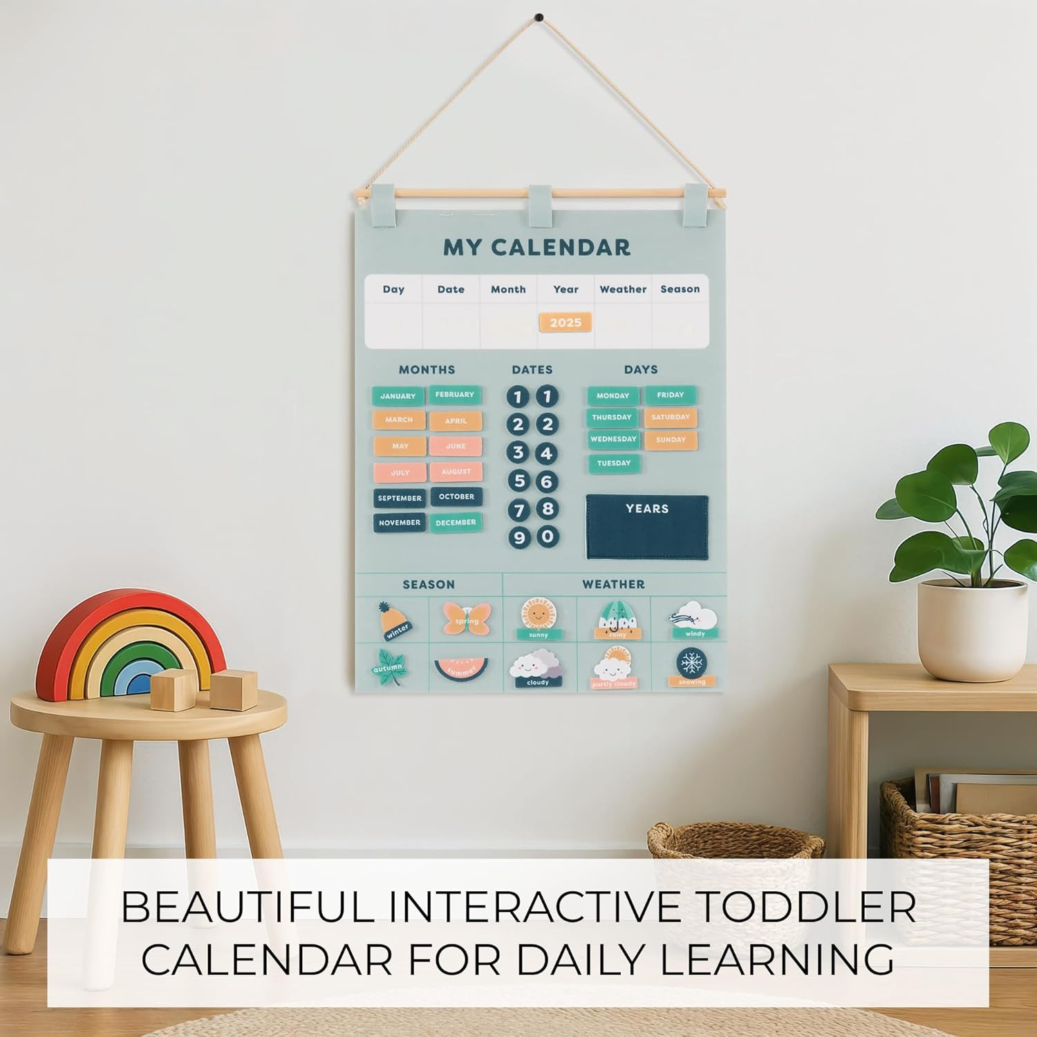 Beautiful Toddler and Kids Calendar – Perfect Homeschool Supplies with Months, D