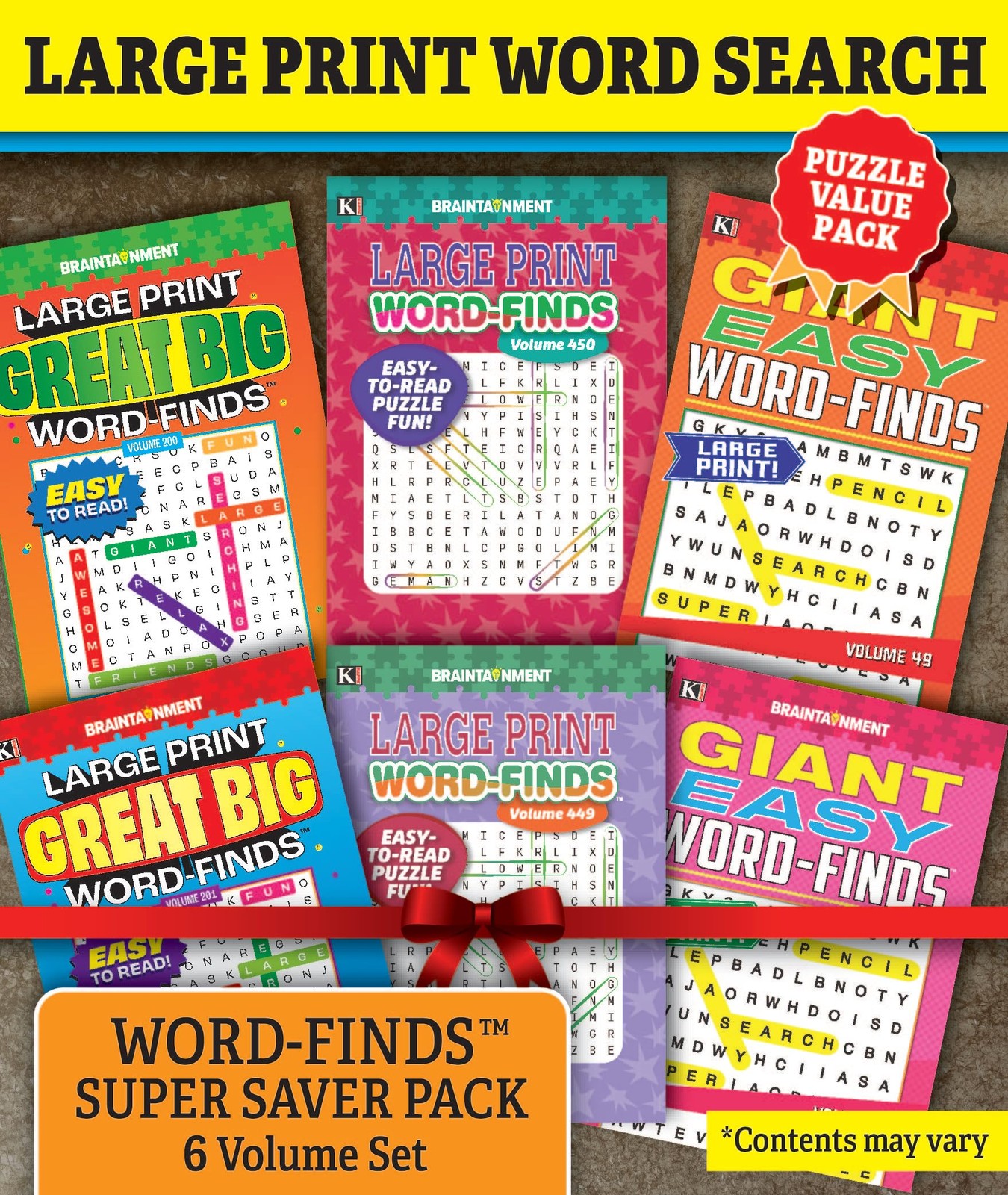 KAPPA Super Saver LARGE PRINT Word Search Puzzle Pack – (Pack of 6) Full…