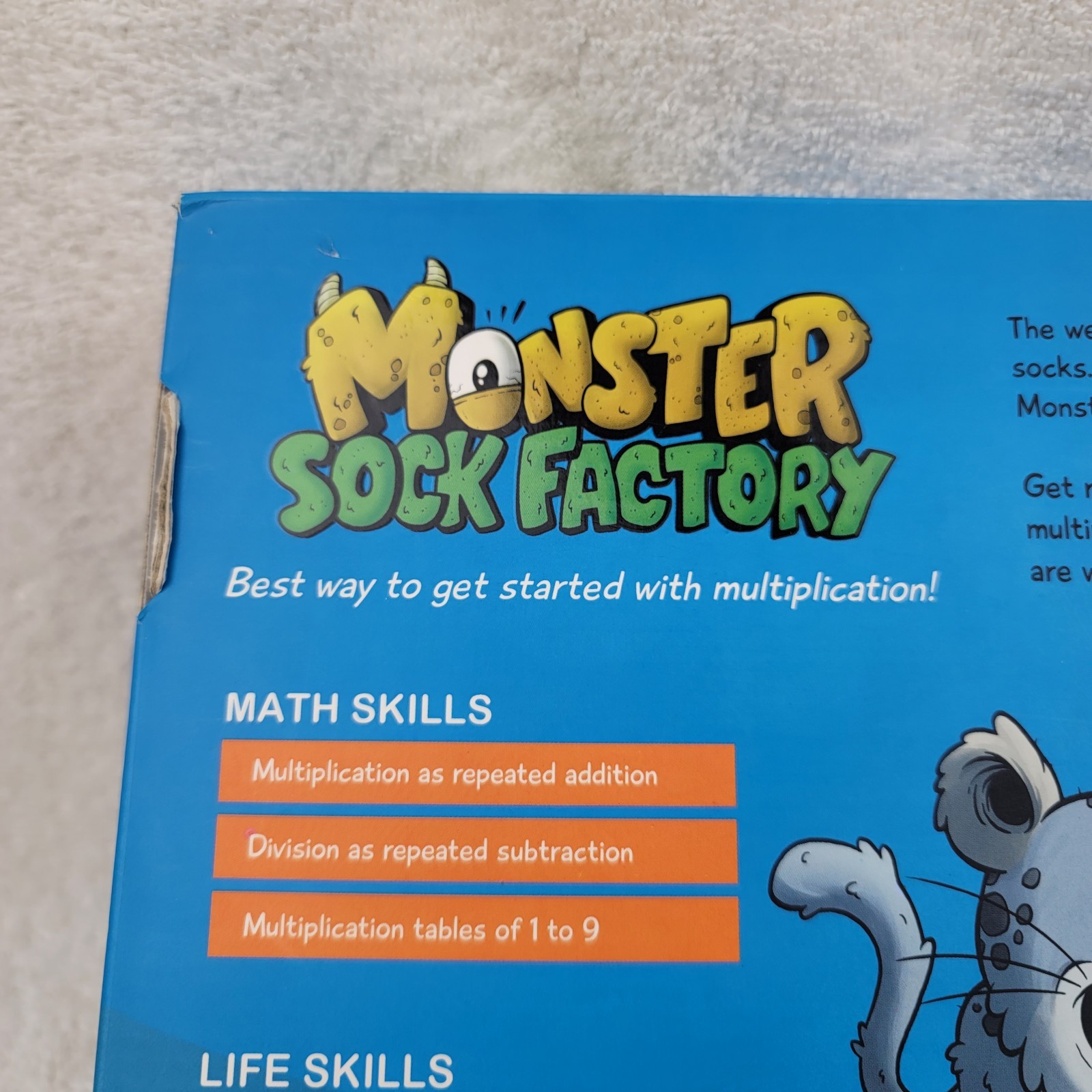 Monster Sock Factory Logic Roots Multiplication Math Game Used Nearly Complete