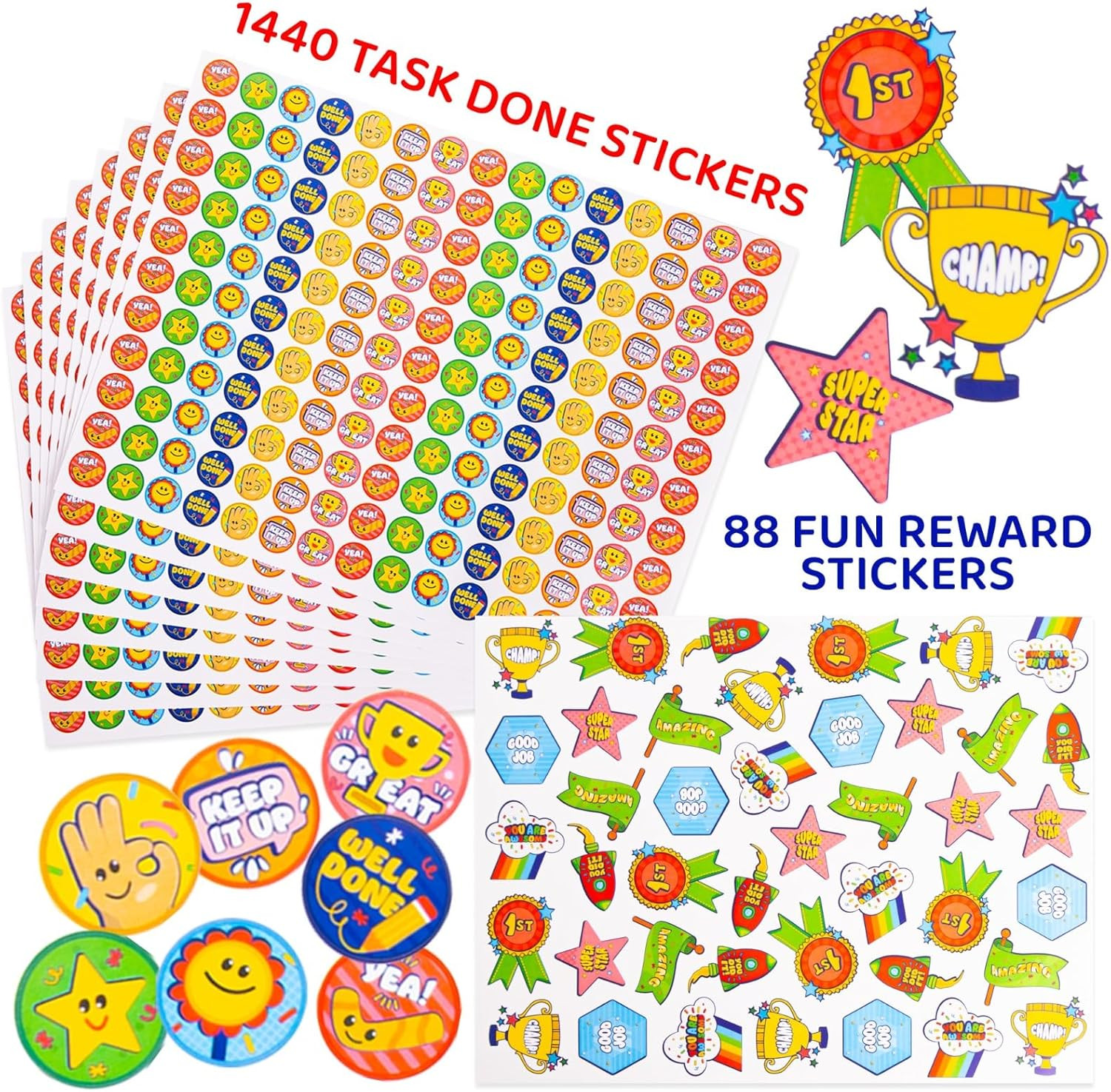 Behavior Reward Chart for Kids – Includes 26 Chore Charts & 1528 Stickers – M…