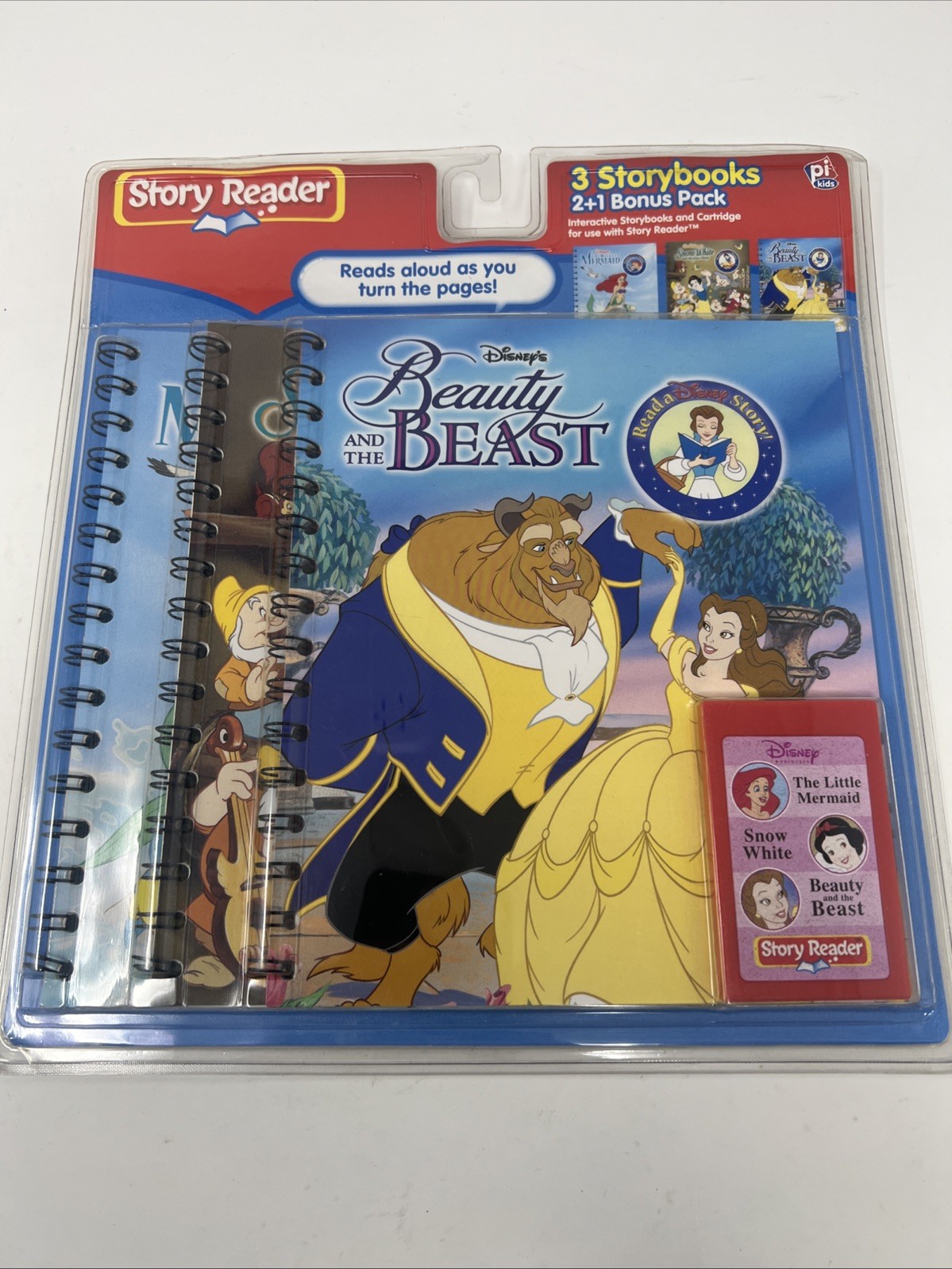 NIP Story Reader 3 Storybooks Disney Beauty & The Beast Snow White Little Mermai