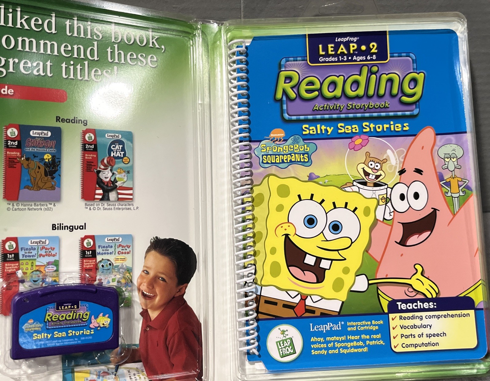 Leap Frog LeapPad Learning System SpongeBob Squarepants Salty Sea Stories Book