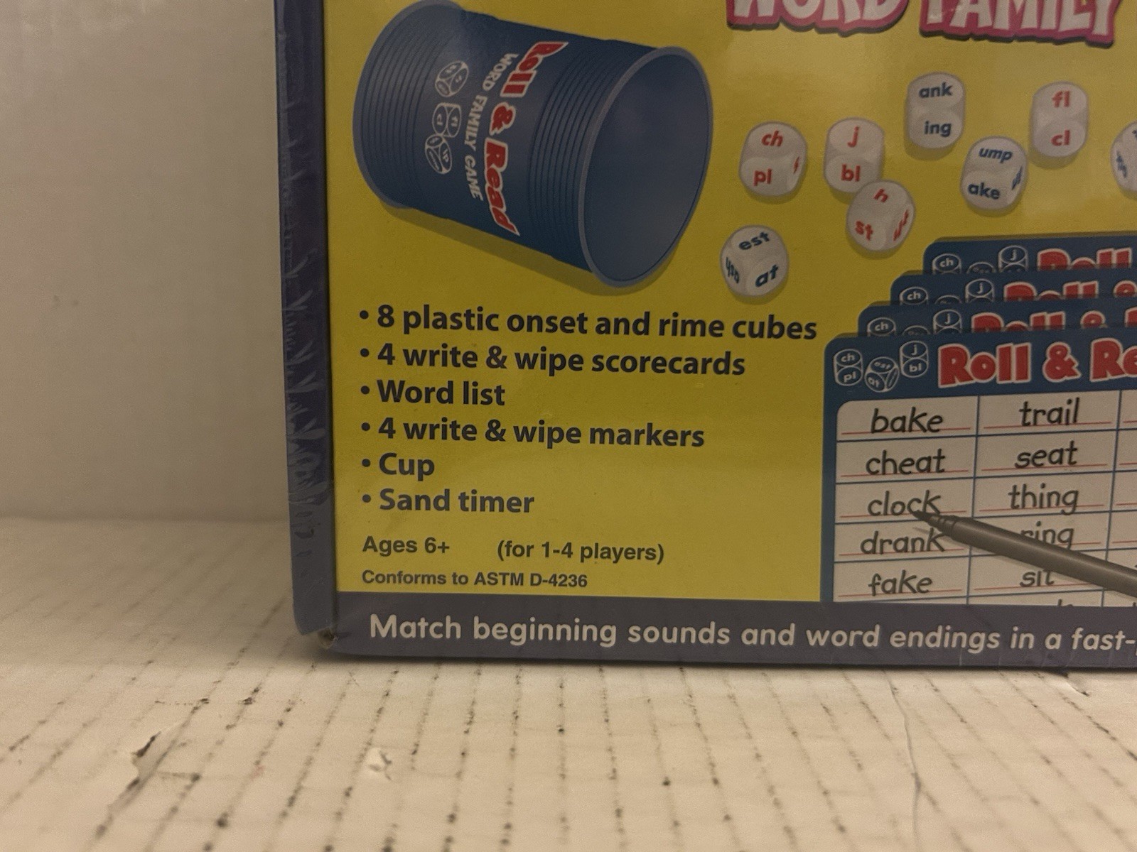 NEW Lakeshore Roll & Read Word Family Game (EE568) Ages 6 And Up, SEALED 1-4 Pla