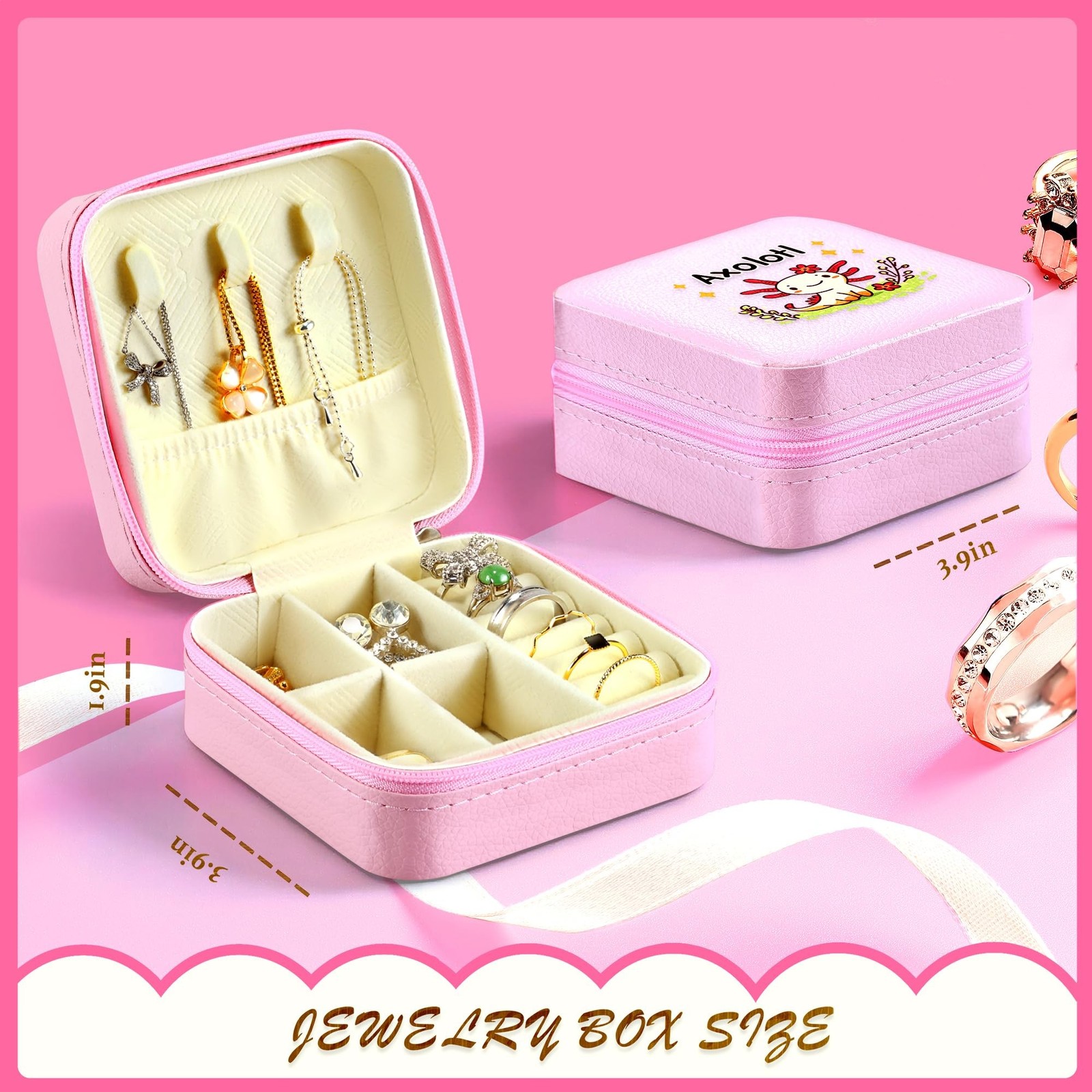 Jewelry Box, Axolotl Gifts For Teens Teenage Girls Kids Age 6 7 8 9 10 11 12,…