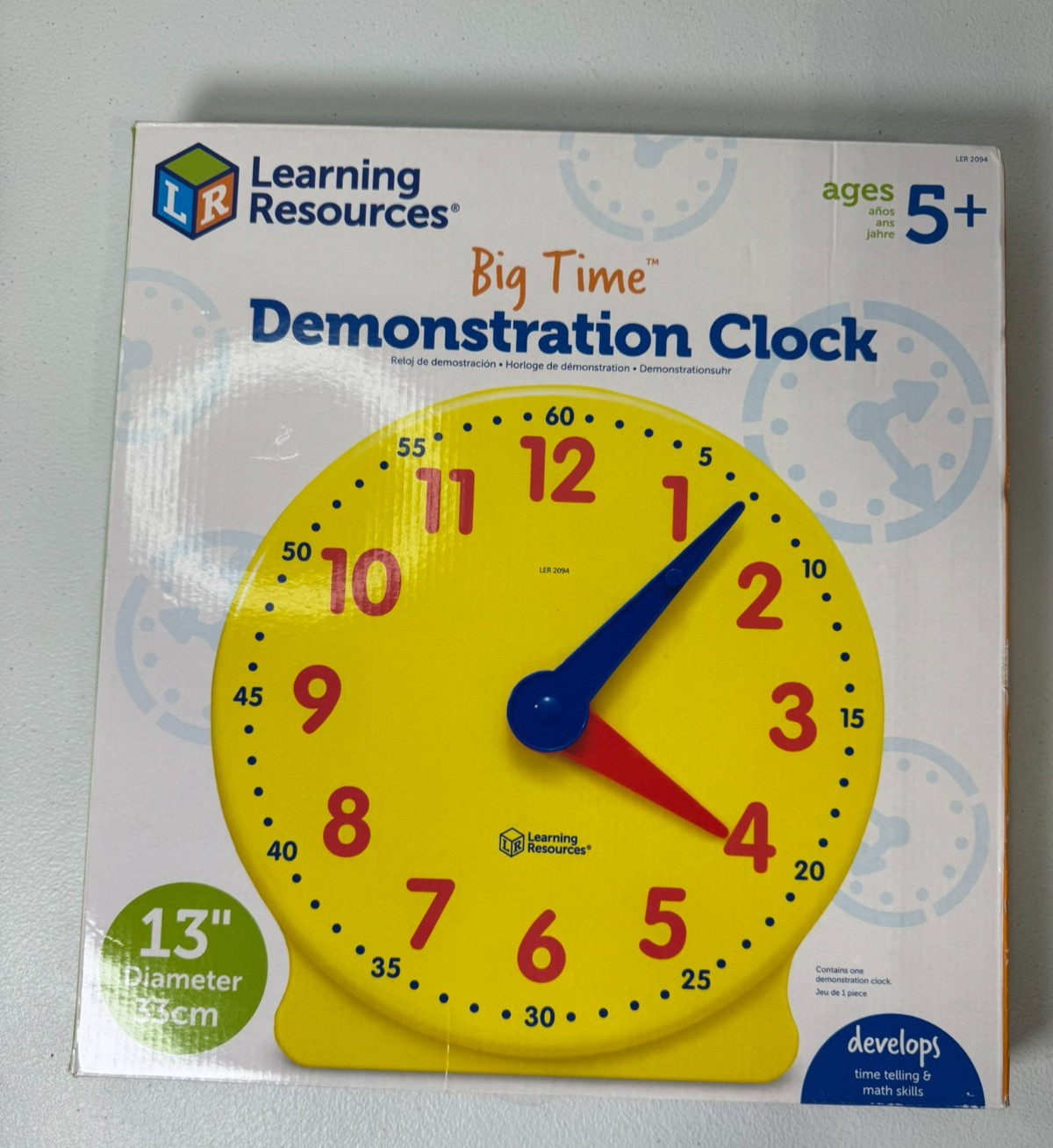 Learning Resources Big Time Demonstration Clock – Teaching Time Learning Tool