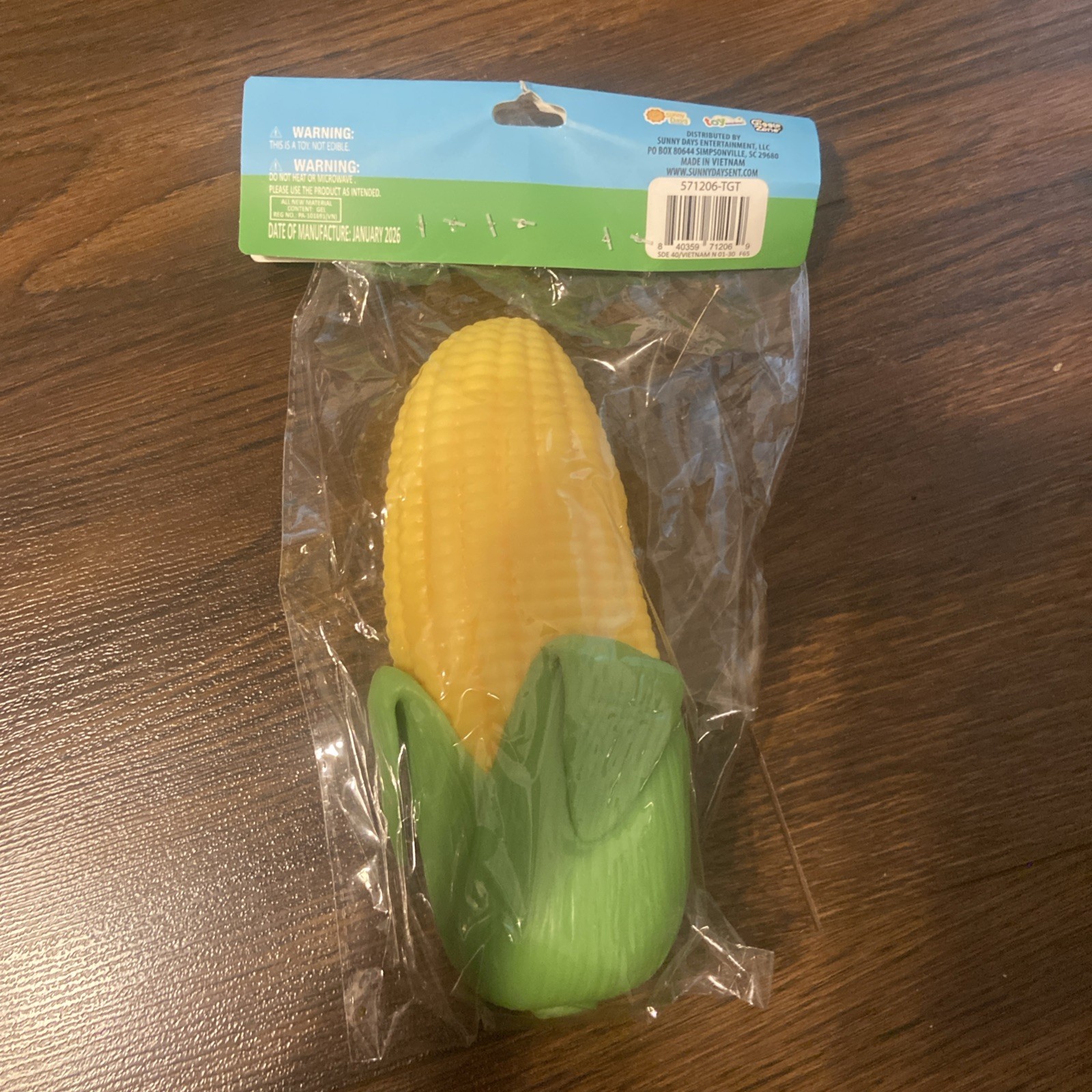 NIP Sunny Days Toymendous Giggle Zone Squeezy Corn Squishy Squish Toy