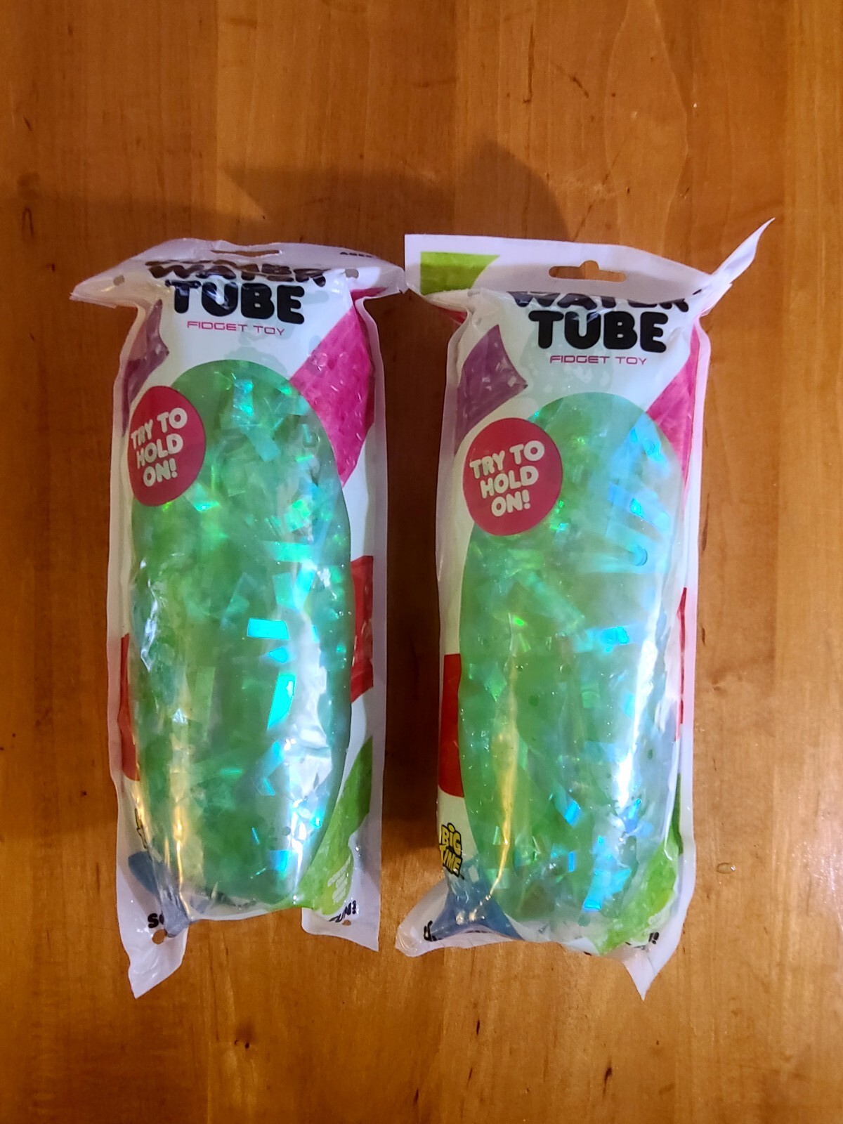 Big Time Toys Jumbo Water Tube Fidget/Sensory Toy Water Tubes Shiny Foil -2 Pack