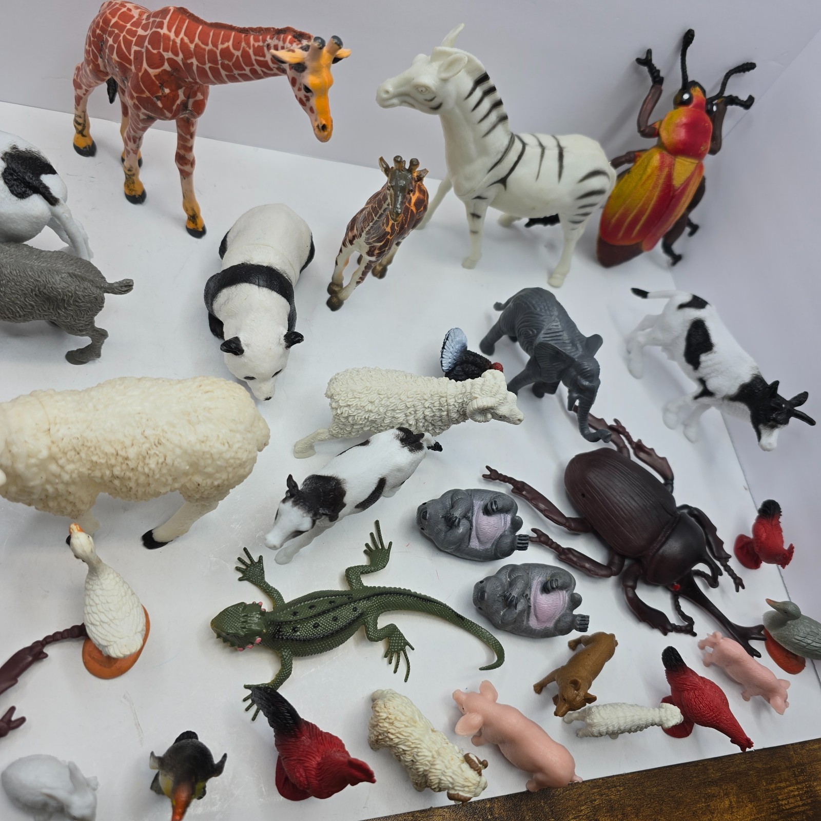 Lot Of 44 Various Land, Farm, Animal, Bugs Figures Vintage Modern Plastic Toys