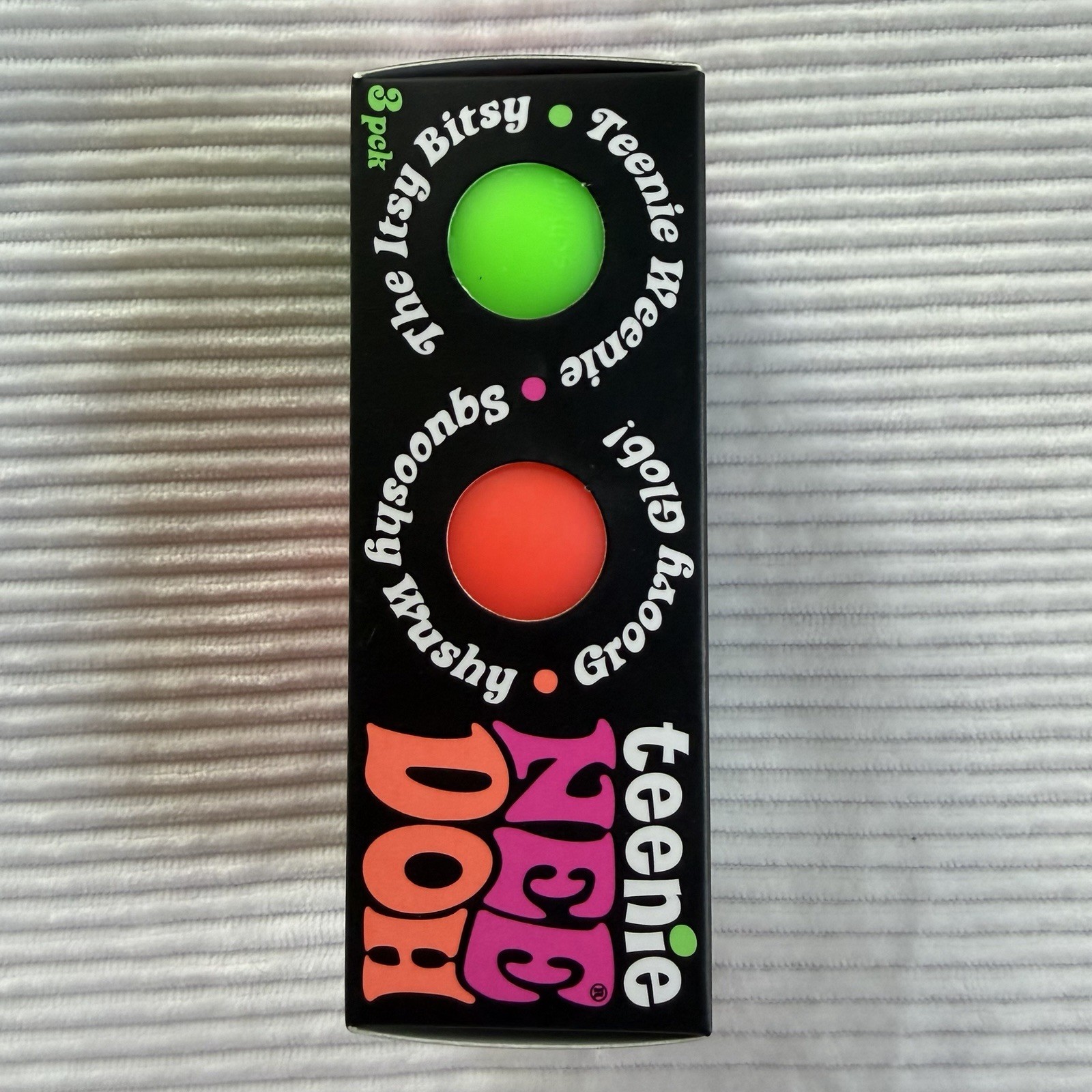 Schylling NeeDoh teenie 3-Pack Squeeze Balls Green Pink Orange TikTok VIRAL NIB
