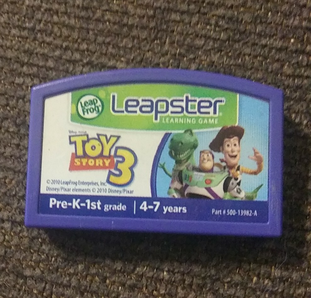 LEAP FROG LEAPSTER TOY STORY 3 GAME CARTRIDGE PRE K – 1ST GRADE 4-7 YEARS TESTED