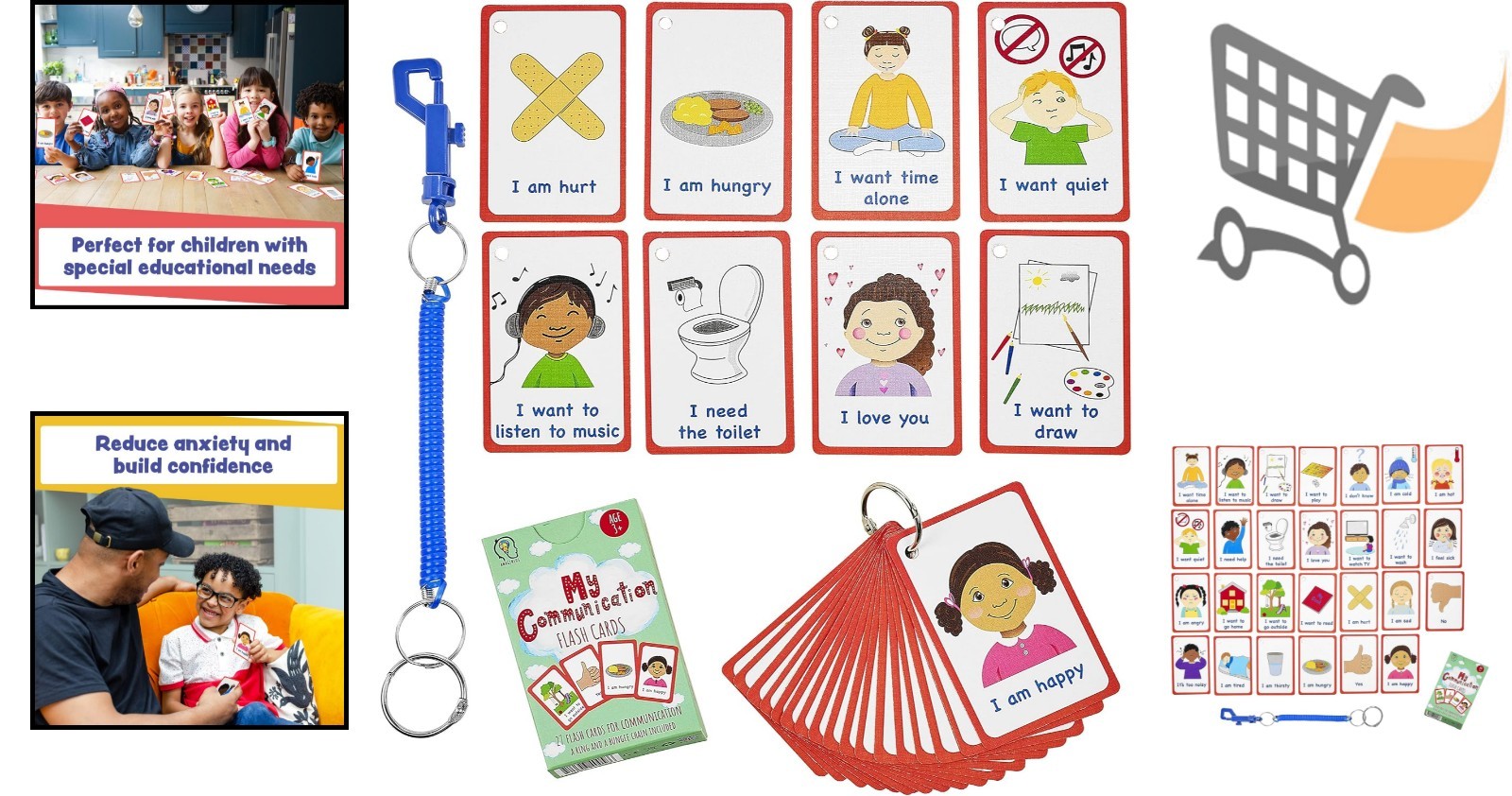 Special Needs Communication Flash Cards Autism Speech Delay Visual Aid