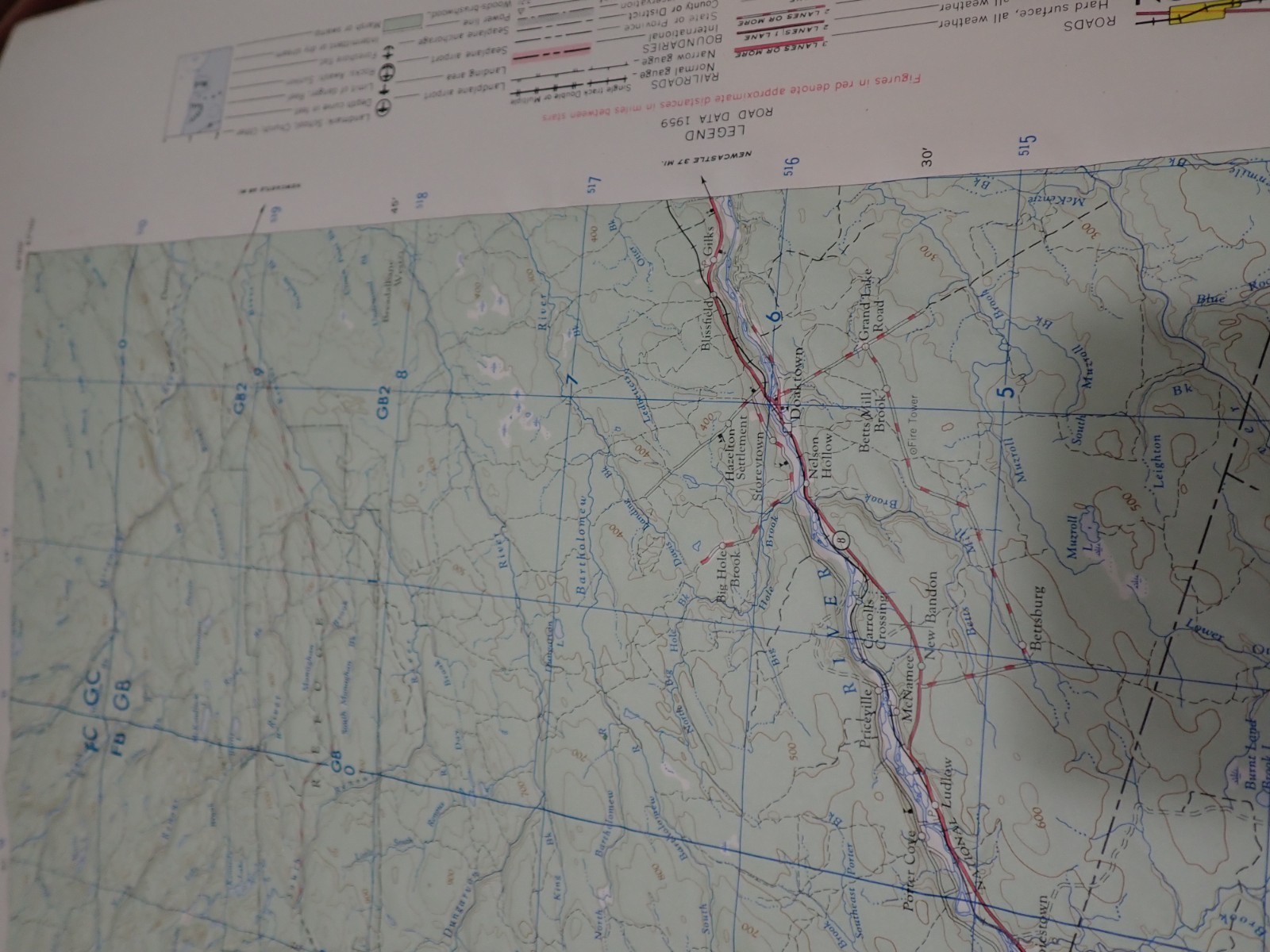 Hubbard Scientific Raised Relief Map Unframed 29″ Woodstock Maine NL 19-6