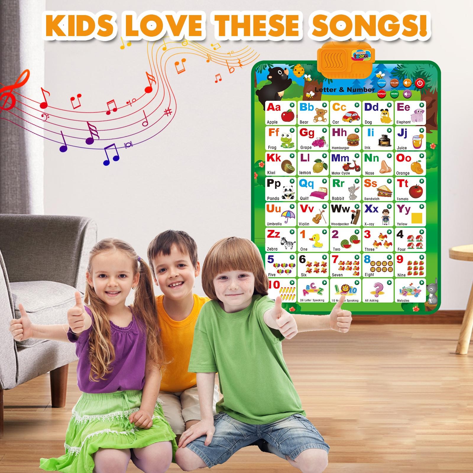Educational Interactive Alphabet & Numbers kid Learning Poster Talking ABCs