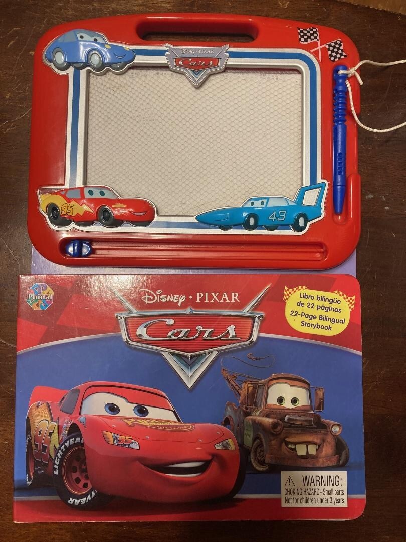 Disney Pixar CARS Magnetic Drawing Board and Book Set