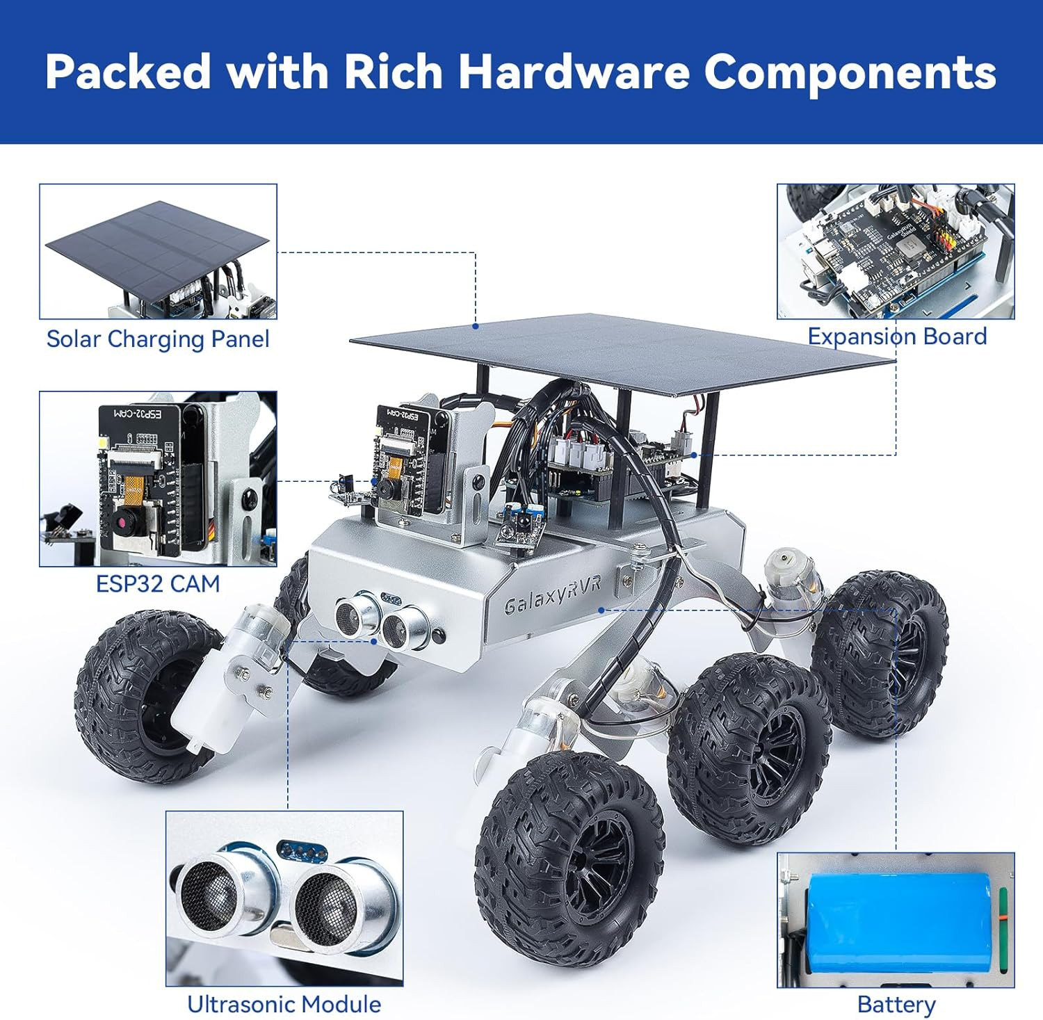 Galaxyrvr Mars Rover Kit, Smart Video Robot Car Kit Compatible with Arduino Uno