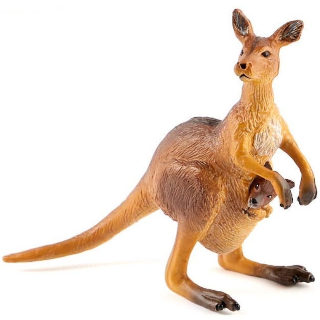 Kangaroo with Joey Figurine – Hand Painted Wild Animal Safari Figure – NEW Papo