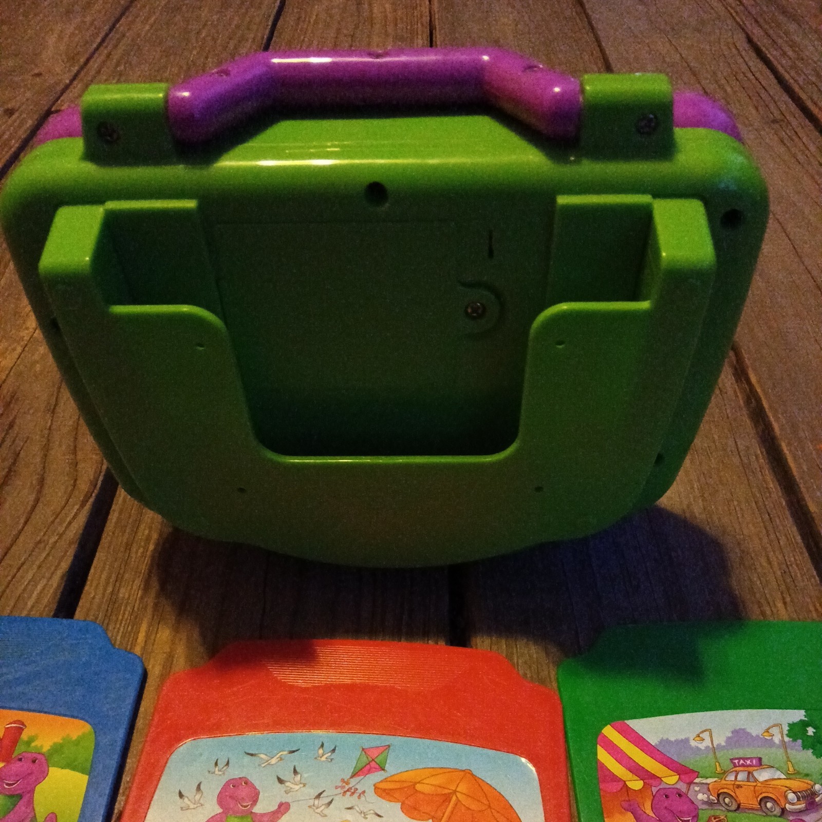 Vintage Barney Purple Dinosaur Interactive Laptop Mattel W/5 cartridges works