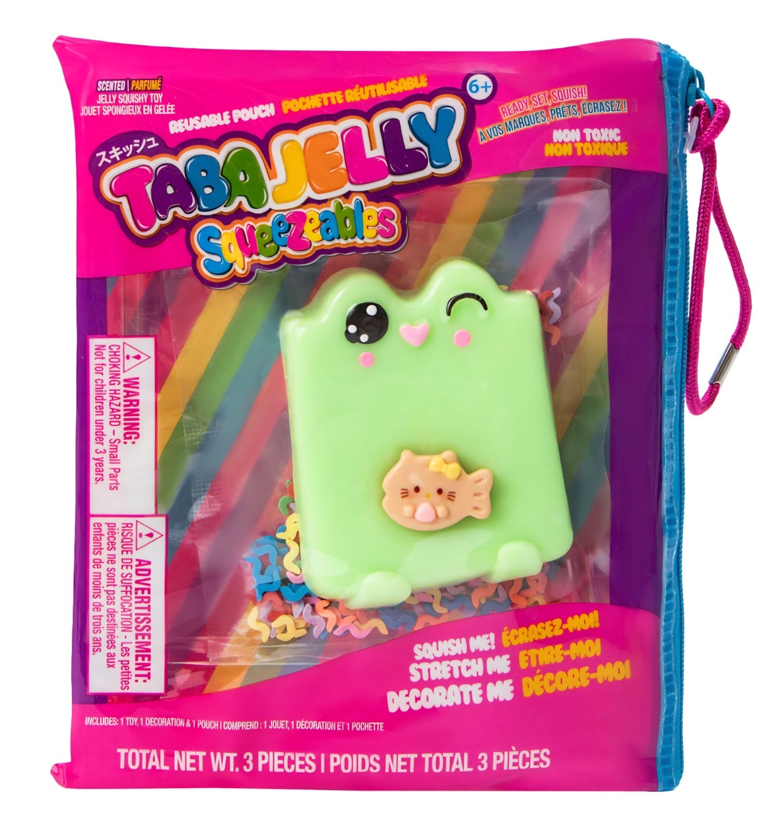 Taba Jelly Squeezeables Green Frog Squishy, Freddie Froggie Squishi Squeeze Toy
